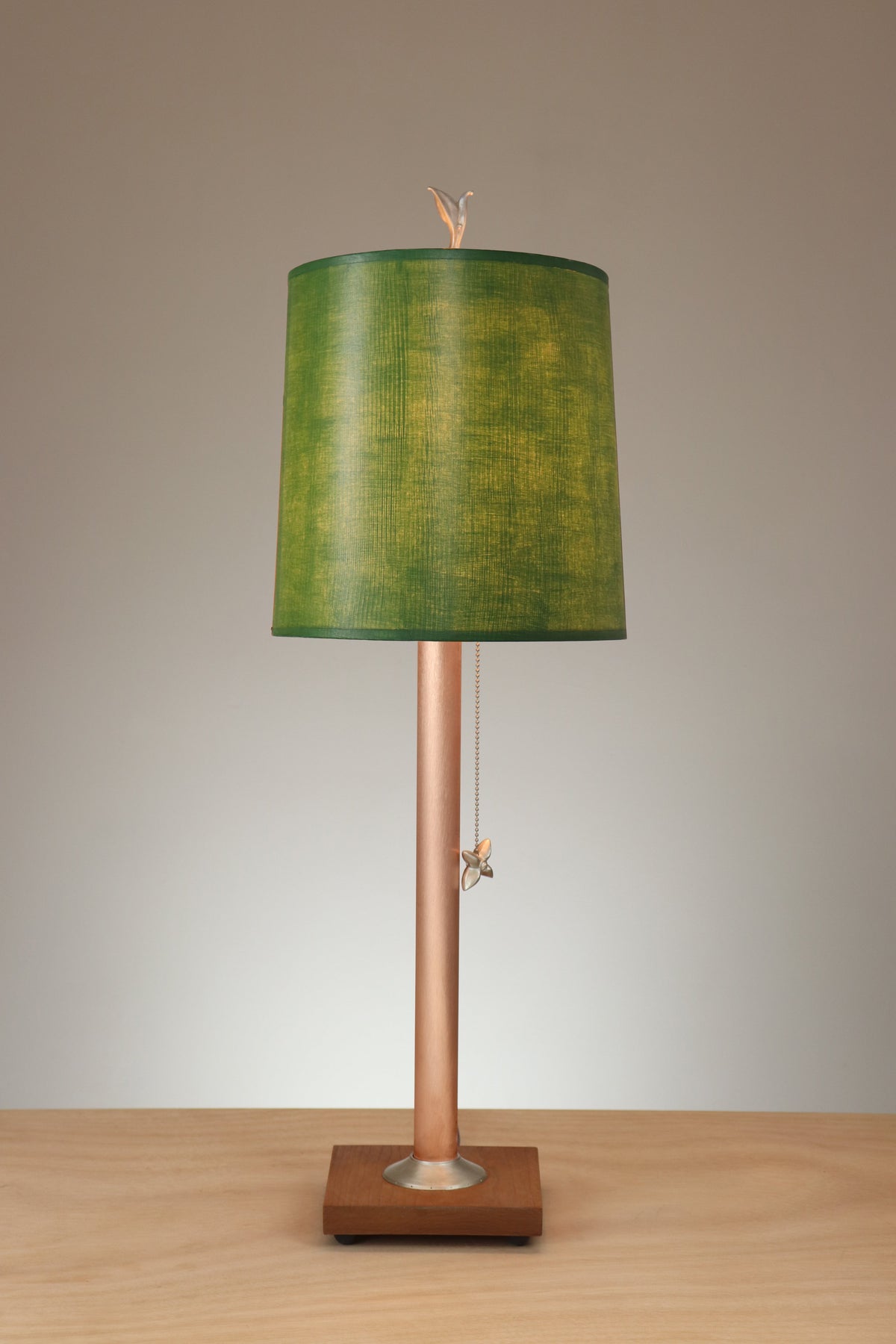 Janna Ugone &amp; Co Table Lamp Copper Table Lamp with Medium Drum Shade in Lucky Seven