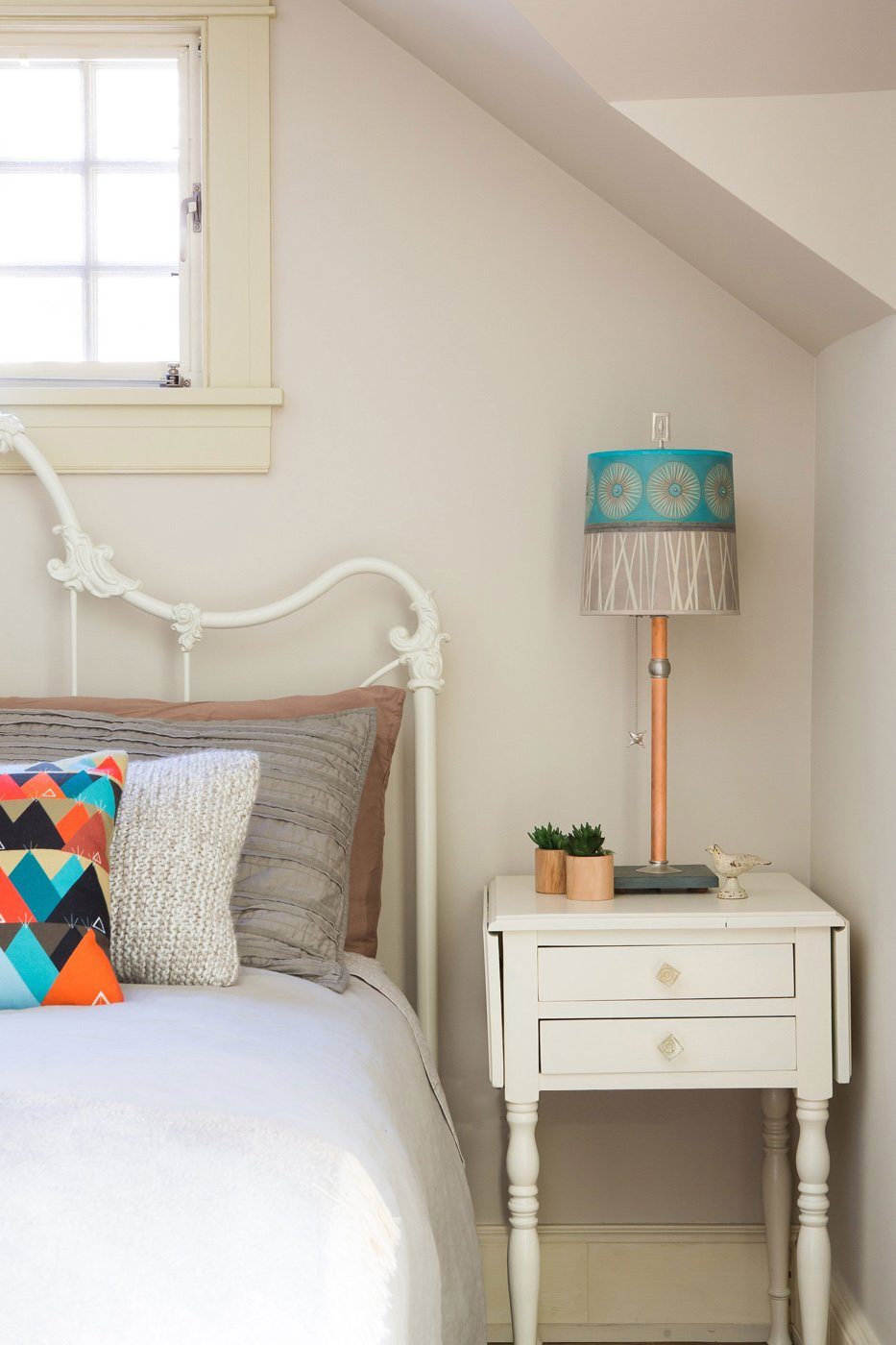 Janna Ugone & Co Table Lamps Copper Table Lamp with Medium Drum Shade in Pool