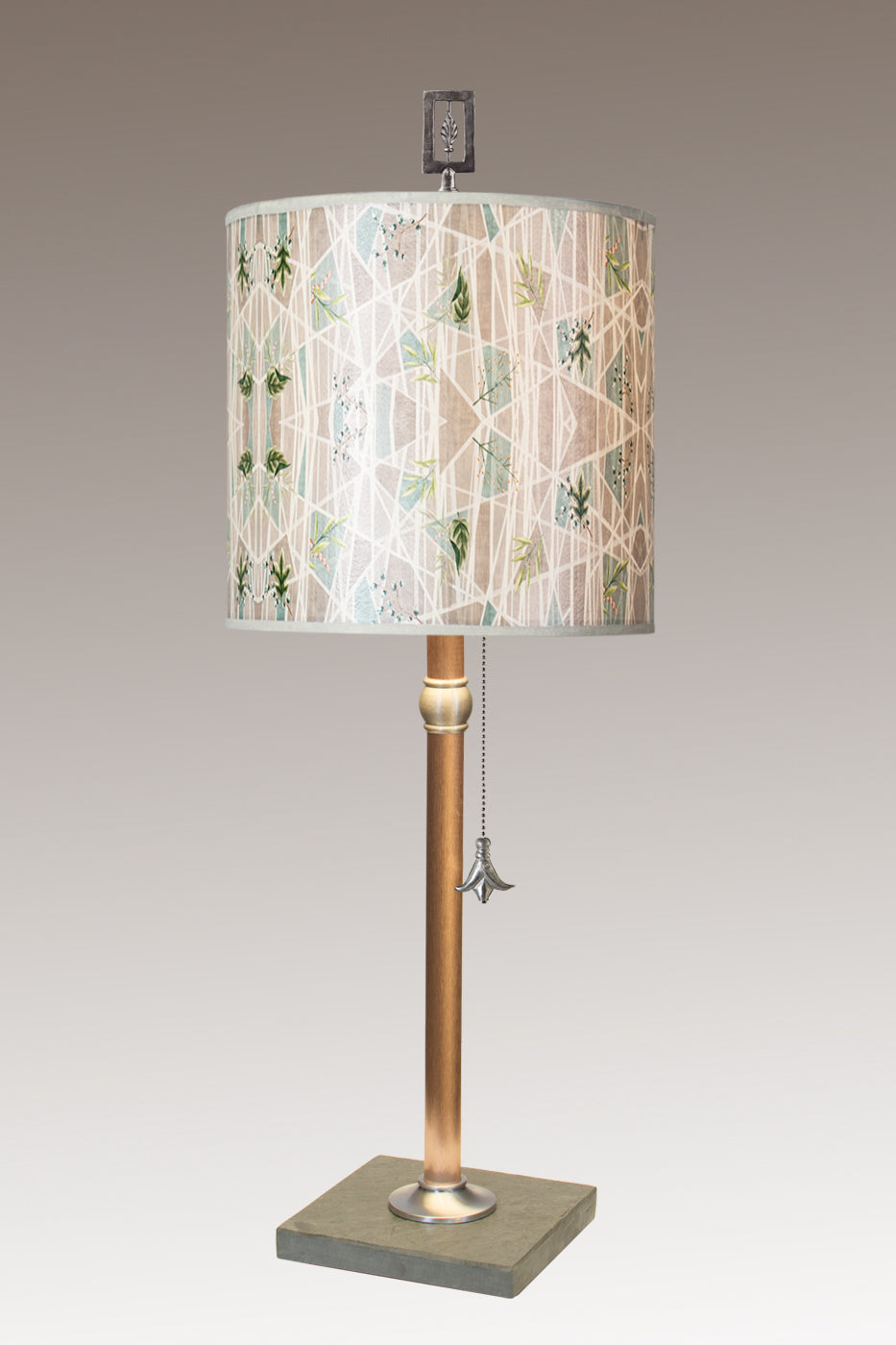 Janna Ugone & Co Table Lamps Copper Table Lamp with Medium Drum Shade in Prism