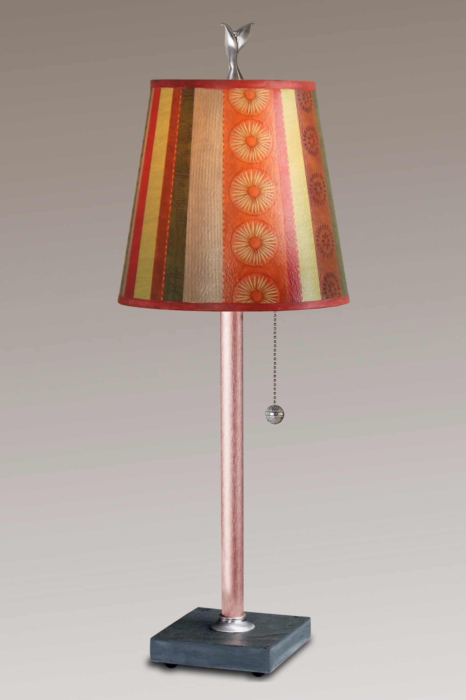 Janna Ugone & Co Table Lamps Copper Table Lamp with Small Drum Shade in Serape