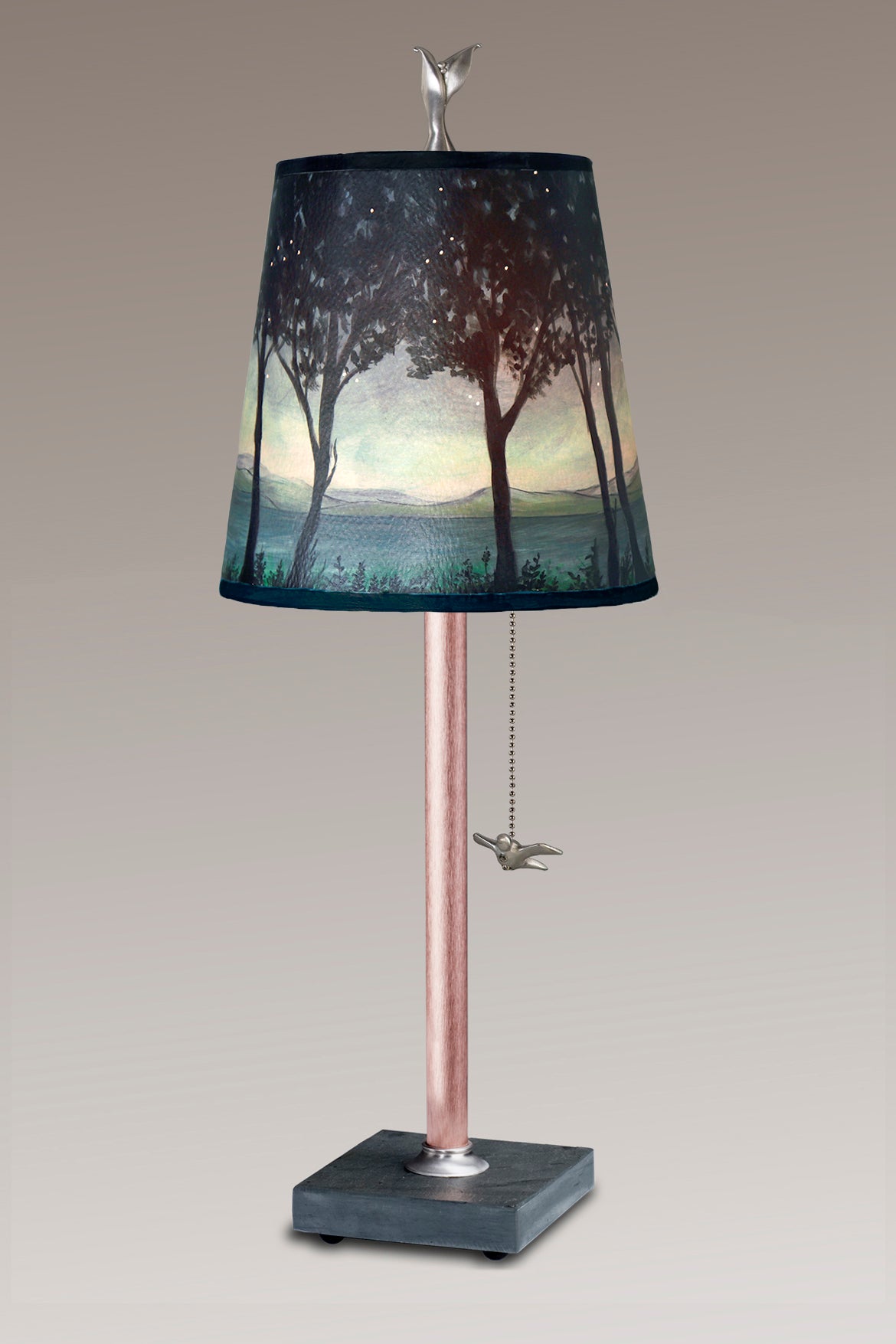 Janna Ugone & Co Table Lamps Copper Table Lamp with Small Drum in Twilight