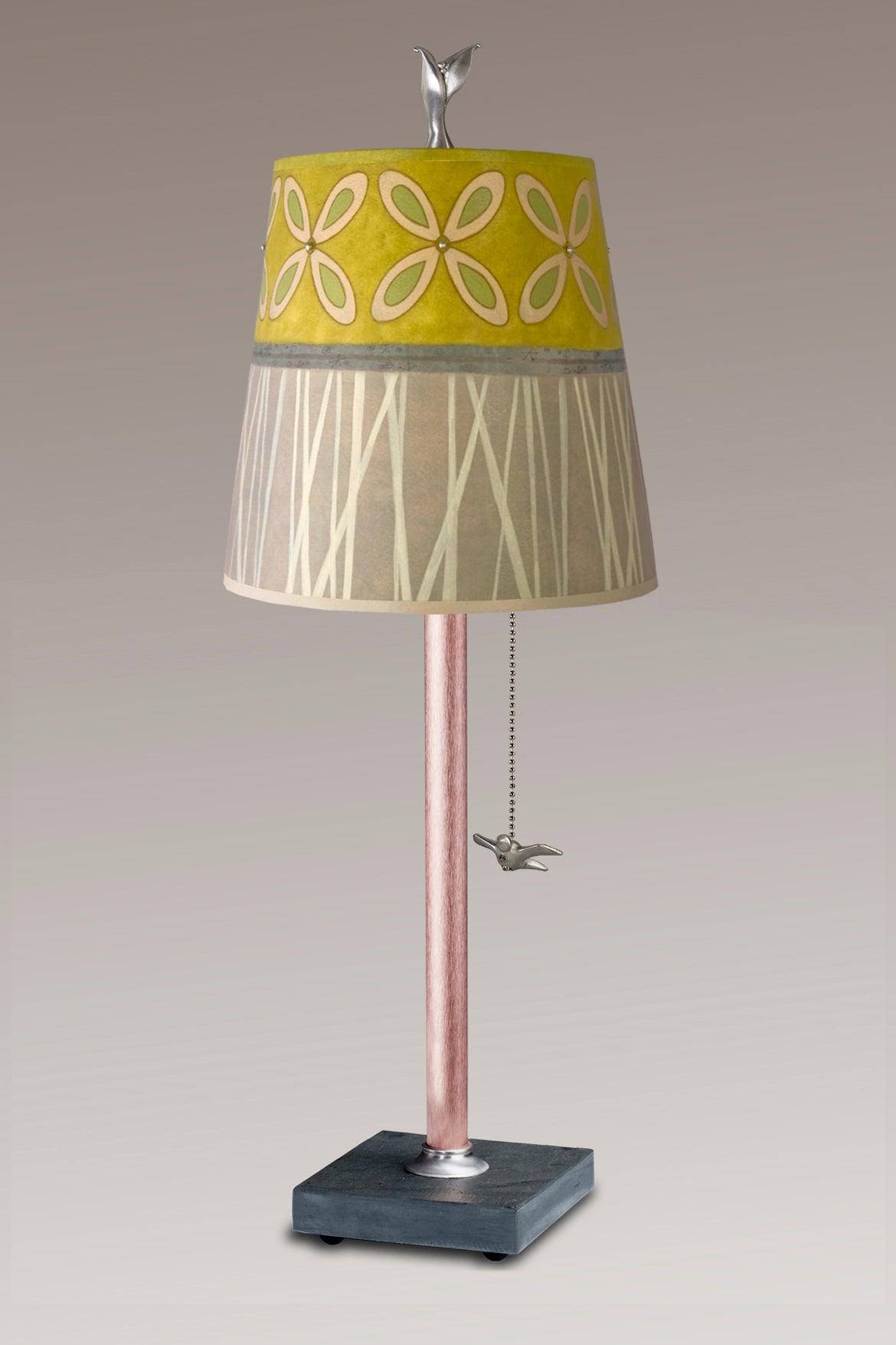 Janna Ugone & Co Table Lamps Copper Table Lamp with Small Drum Kiwi