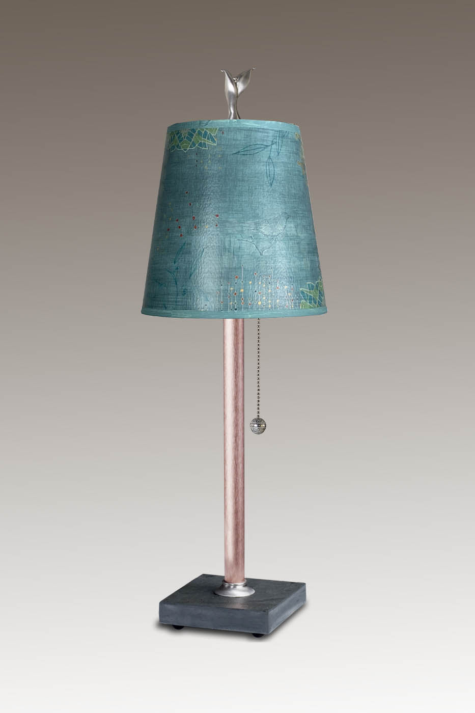 Janna Ugone &amp; Co Table Lamp Copper Table Lamp with Small Drum Shade in Journeys in Jasper