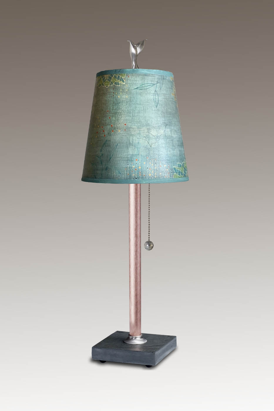 Janna Ugone &amp; Co Table Lamp Copper Table Lamp with Small Drum Shade in Journeys in Jasper