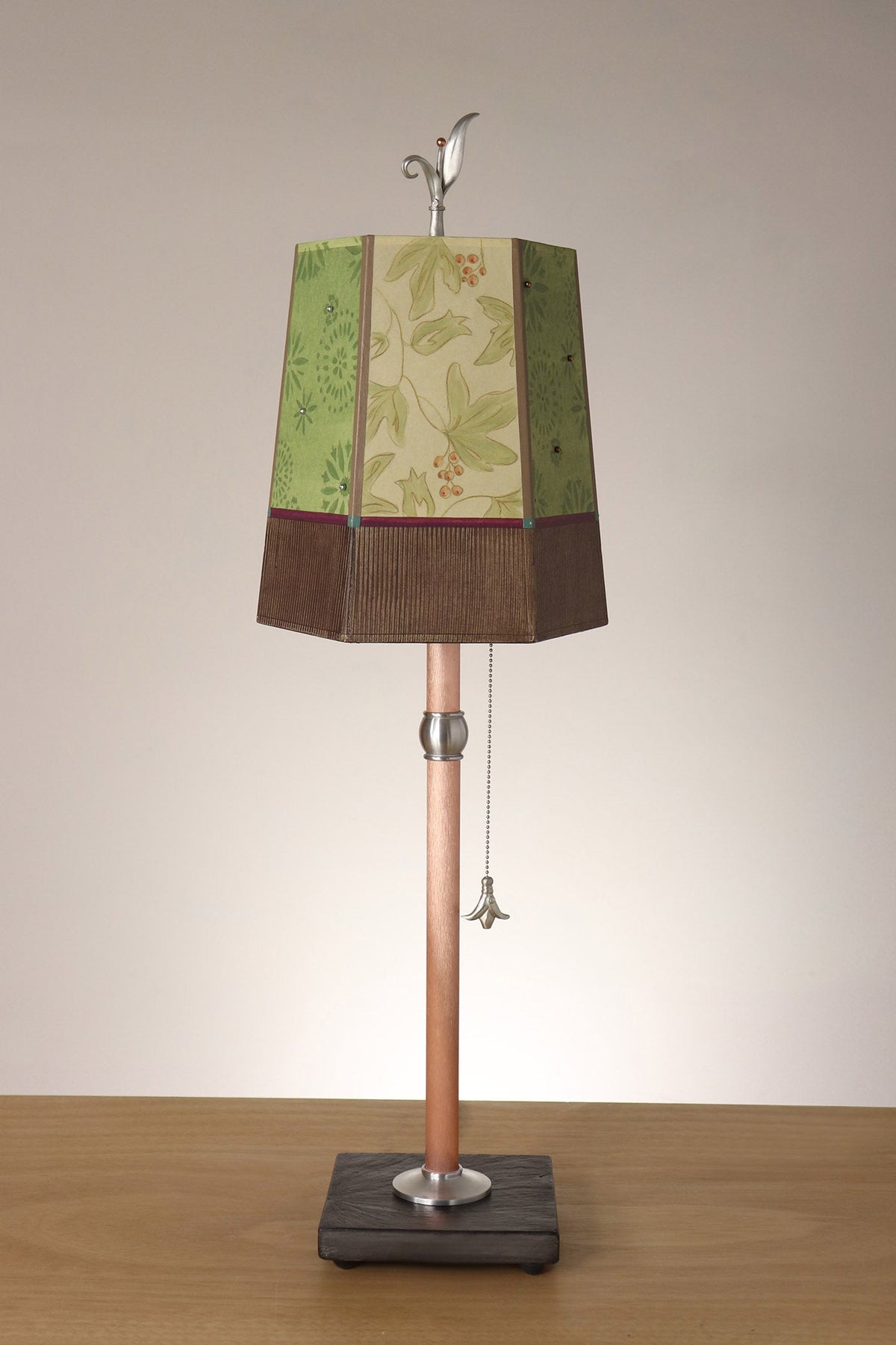 Janna Ugone &amp; Co Table Lamp Copper Table Lamp with Small Hexagon Shade in Rebecca