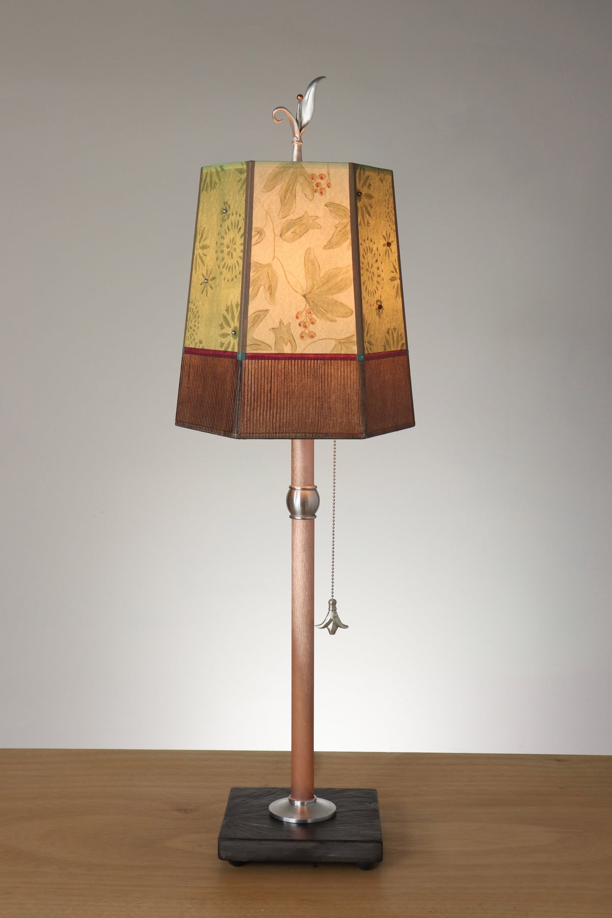 Janna Ugone &amp; Co Table Lamp Copper Table Lamp with Small Hexagon Shade in Rebecca