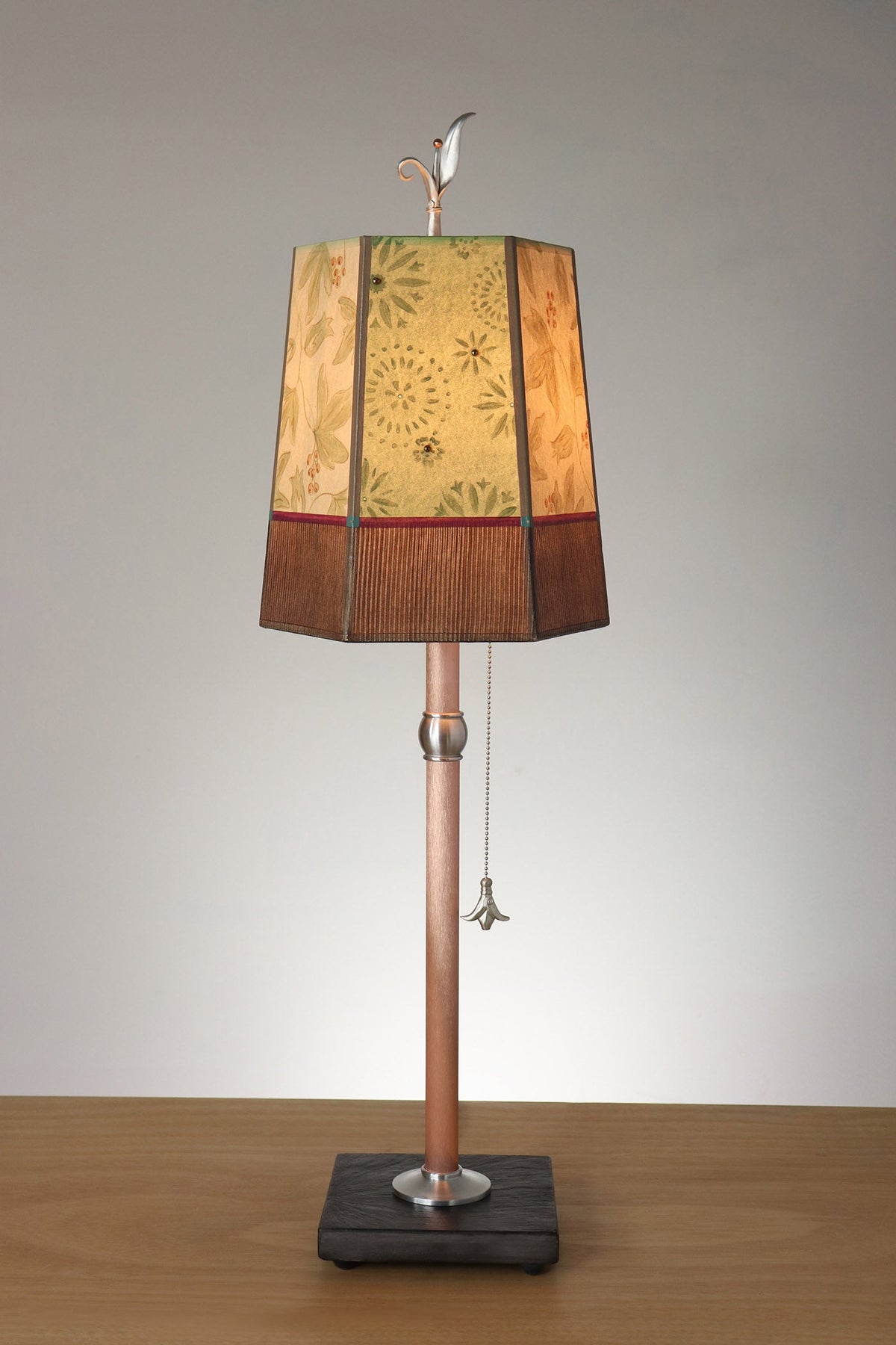 Janna Ugone &amp; Co Table Lamp Copper Table Lamp with Small Hexagon Shade in Rebecca