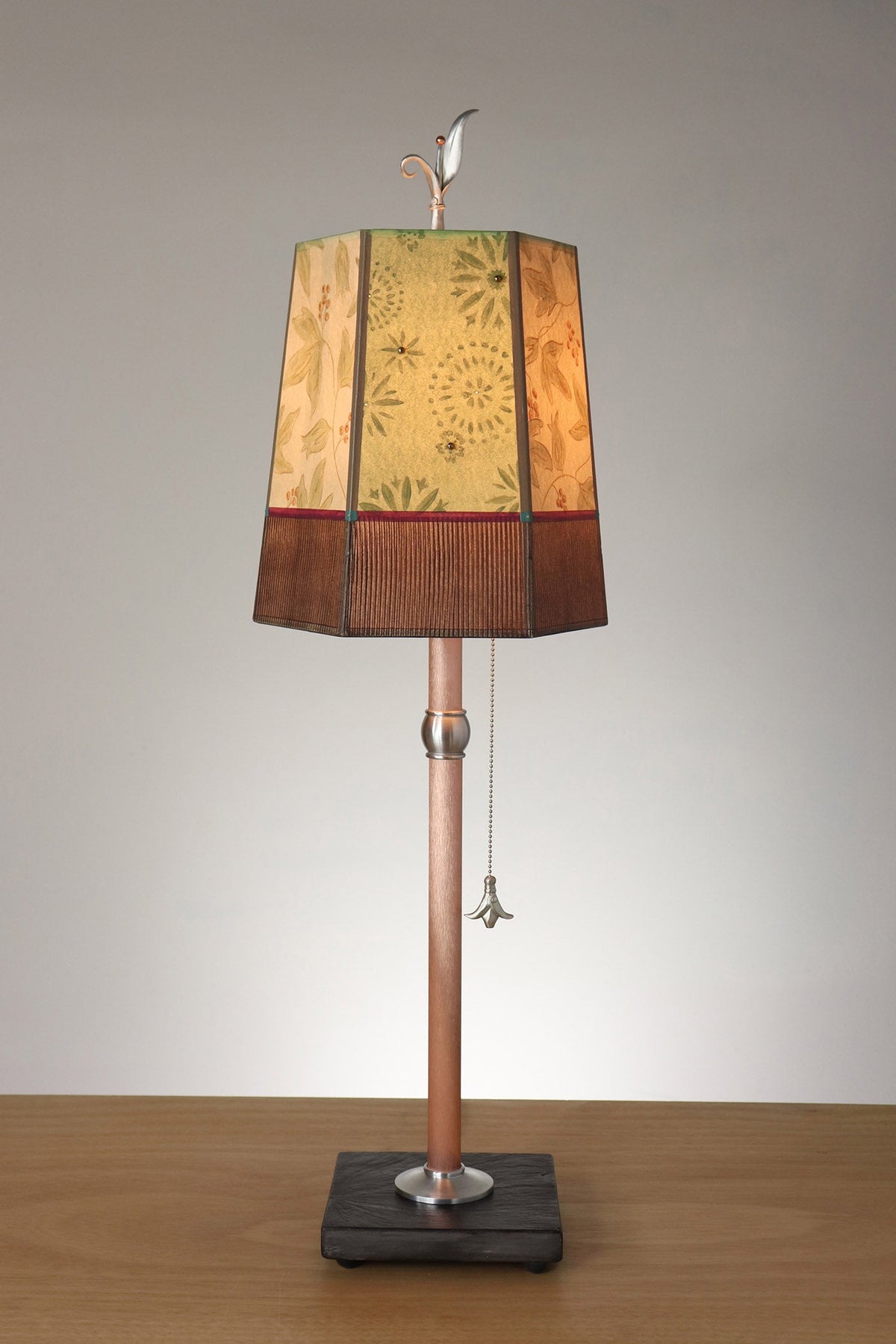 Janna Ugone &amp; Co Table Lamp Copper Table Lamp with Small Hexagon Shade in Rebecca