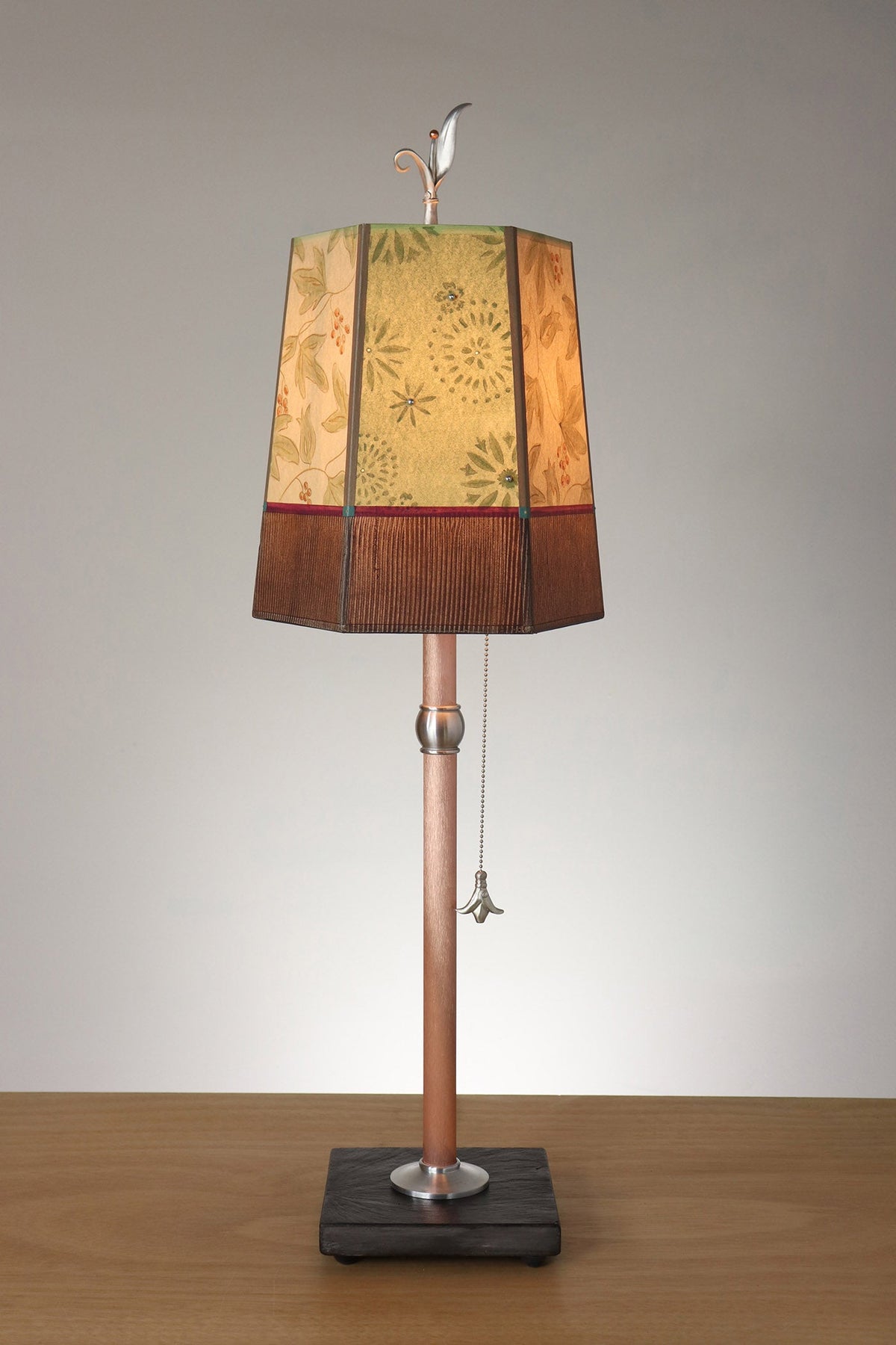 Janna Ugone &amp; Co Table Lamp Copper Table Lamp with Small Hexagon Shade in Rebecca