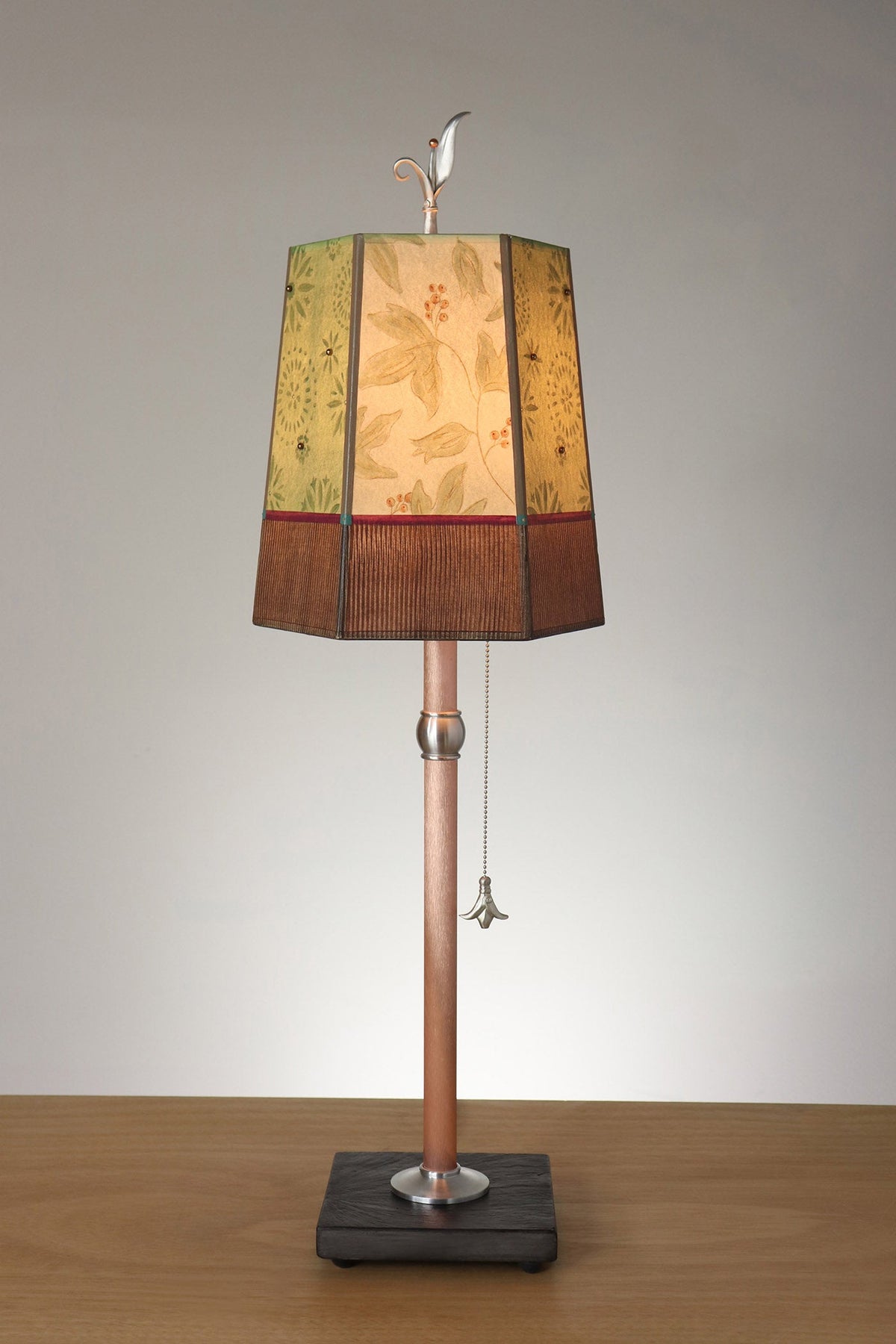 Janna Ugone &amp; Co Table Lamp Copper Table Lamp with Small Hexagon Shade in Rebecca