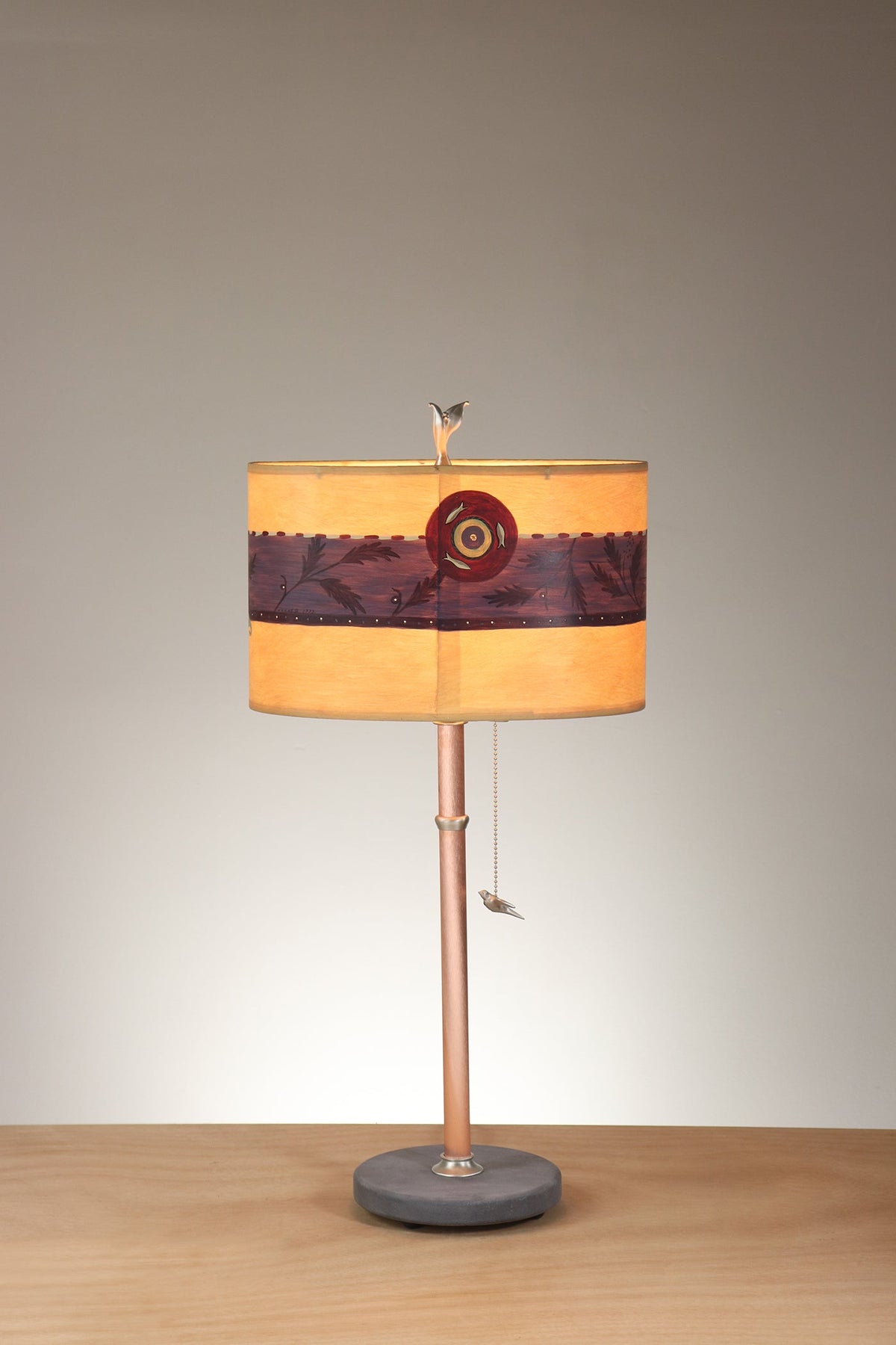 Janna Ugone &amp; Co Floor Lamp Copper Table Lamp with Small Oval Shade in Montage