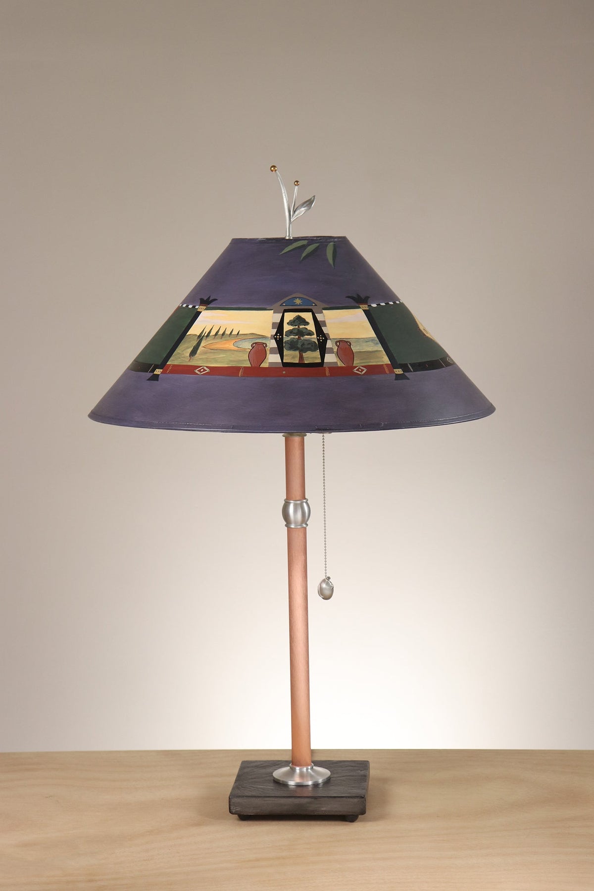 Janna Ugone &amp; Co Table Lamp Copper Table Lamps with Large Conical Shades in Siena