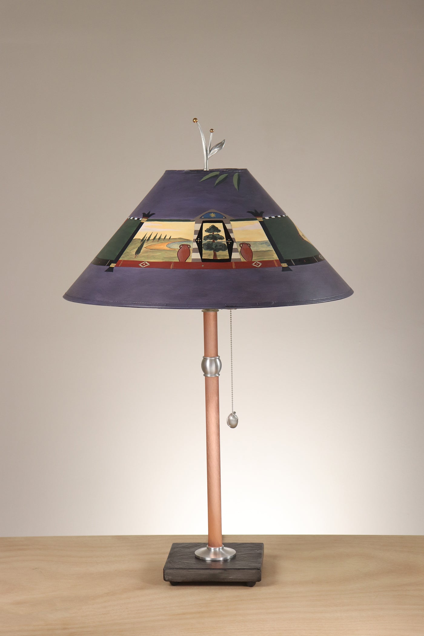 Janna Ugone & Co Table Lamp Copper Table Lamps with Large Conical Shades in Siena