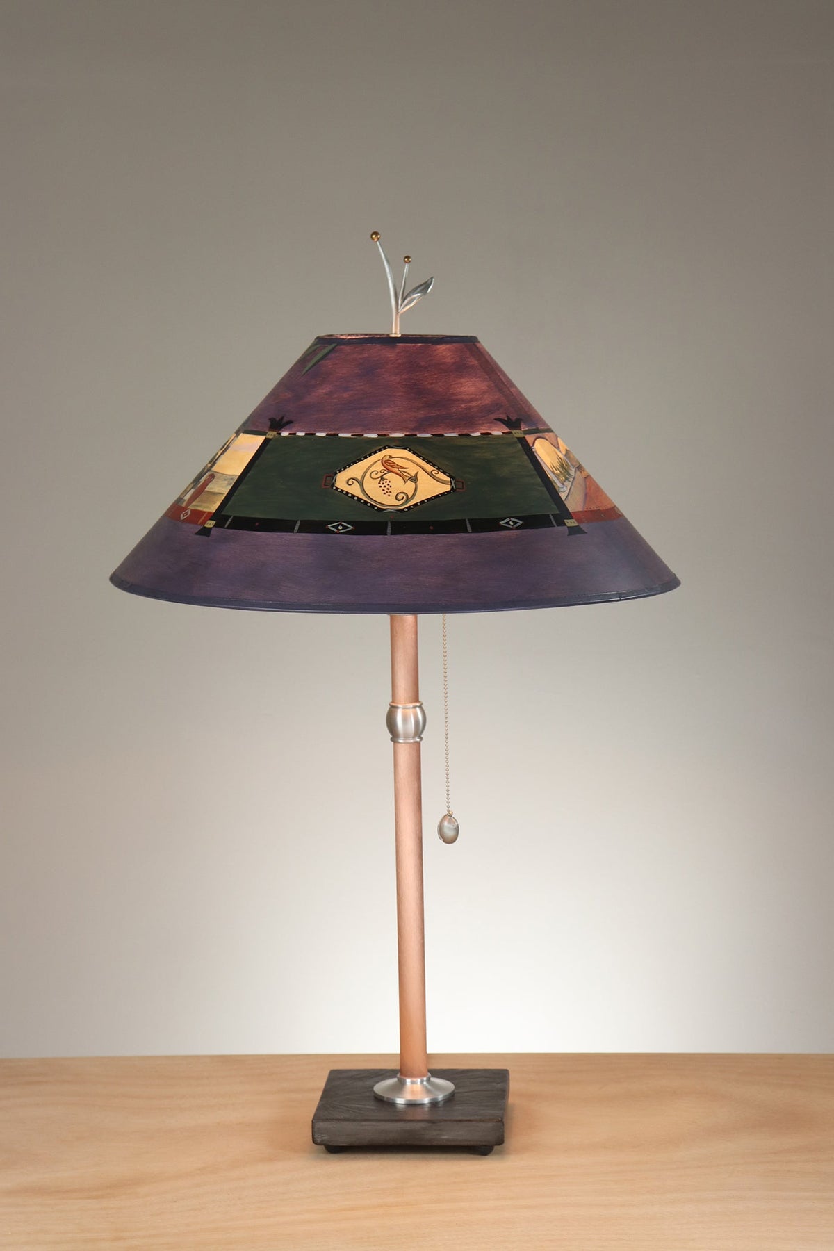 Janna Ugone &amp; Co Table Lamp Copper Table Lamps with Large Conical Shades in Siena