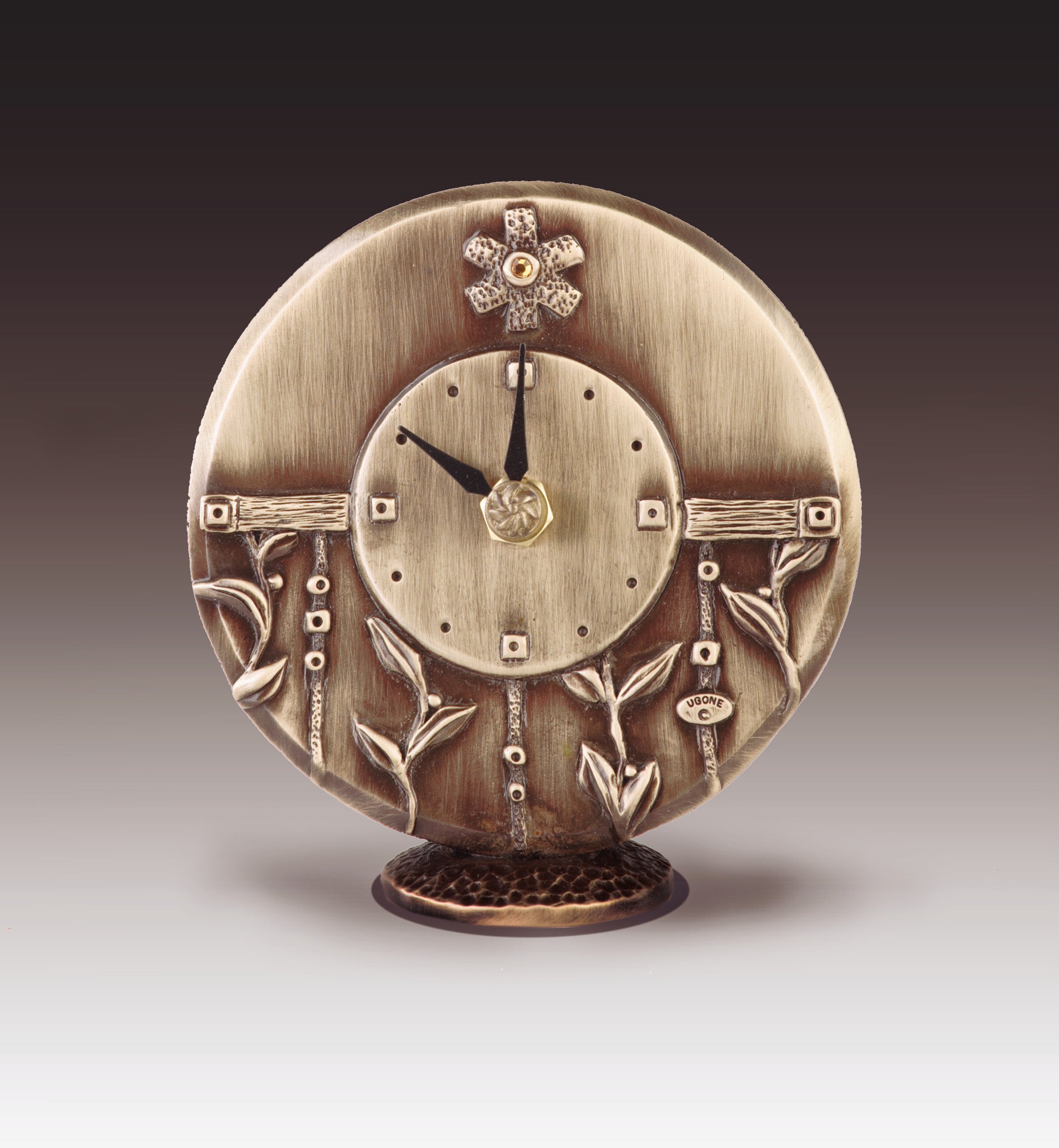 Janna Ugone & Co Gina's Garden Small Brass Clock