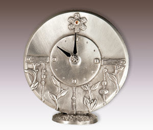 Janna Ugone & Co Gina's Garden Small Pewter Clock