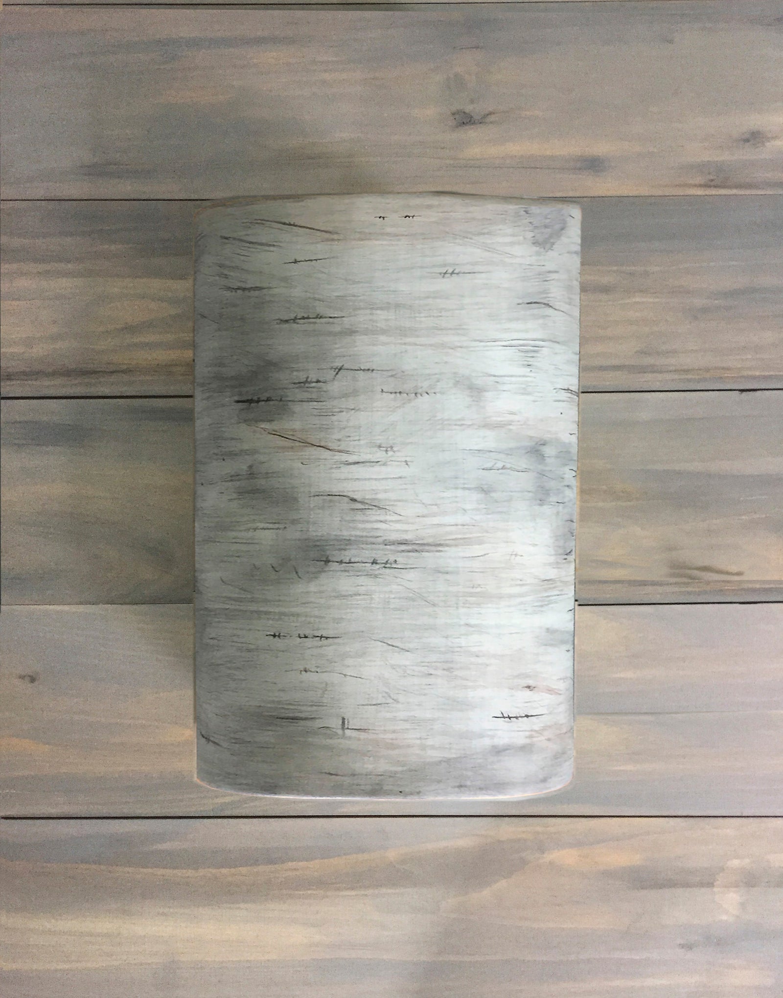 Janna Ugone & Co Wall Sconces Hand Painted Wide Ceramic Cylinder Sconce in Simply Birch