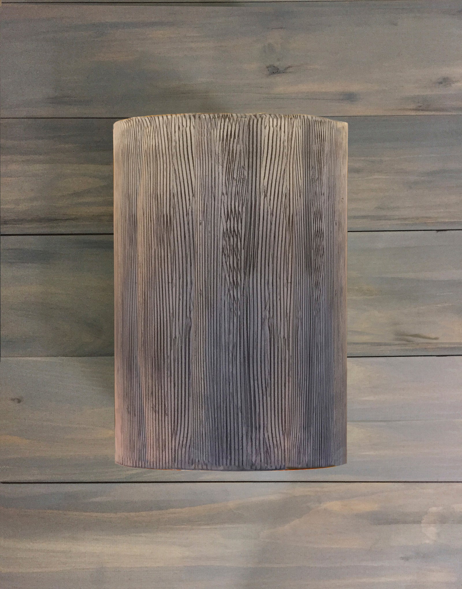 Janna Ugone & Co Wall Sconces Mocha Hand Textured Wide Ceramic Cylinder Sconce in Sgraffito