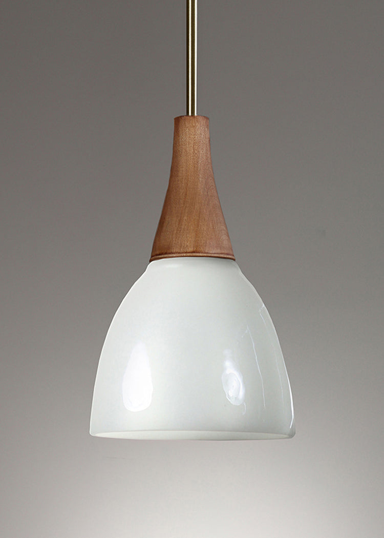 Janna Ugone & Co Pendant Lights Raw Brass Hanging Ceramic Lamp in Ivory Gloss