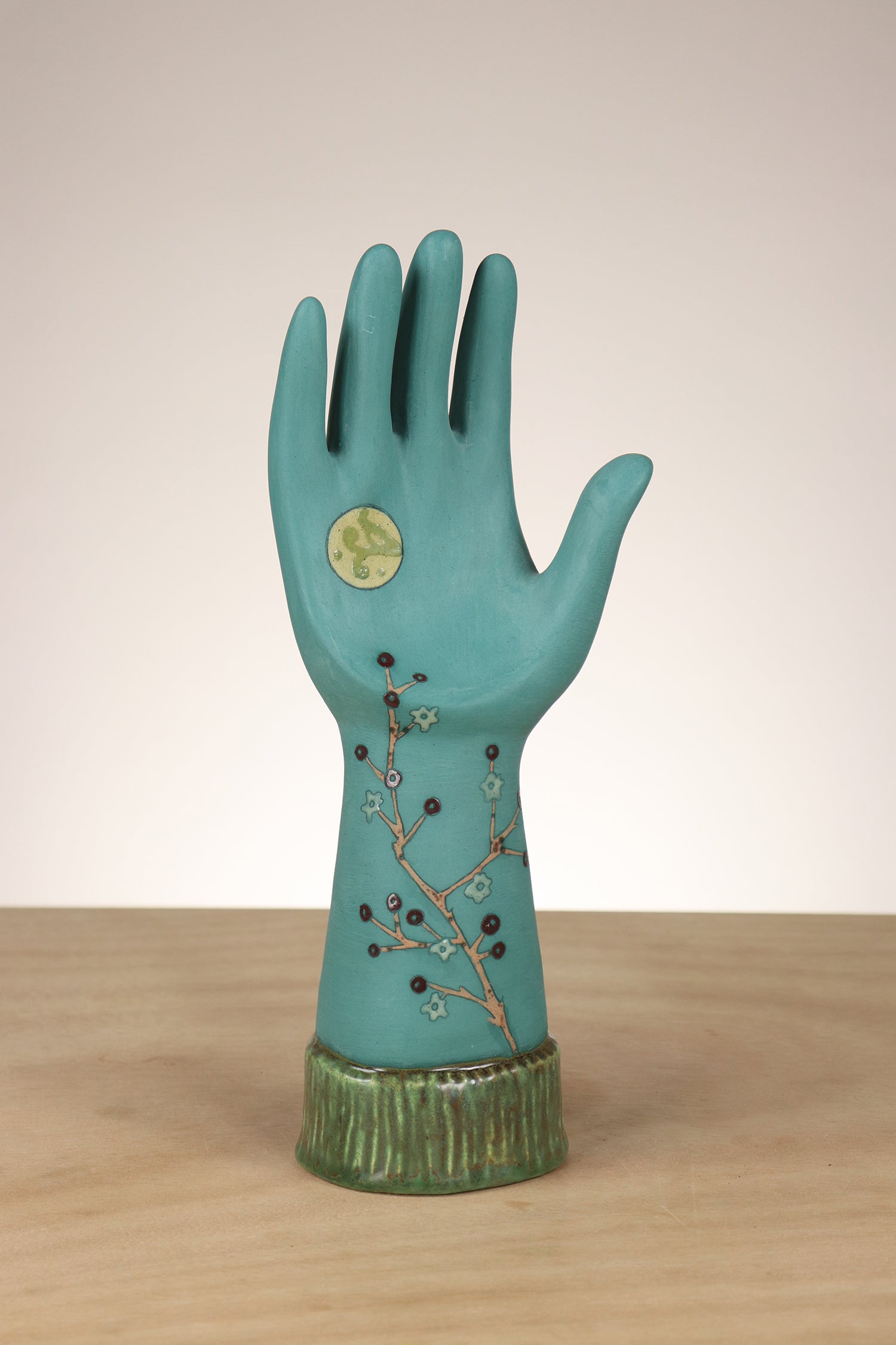 Janna Ugone & Co Large Ceramic Hand in Lucca in Teal