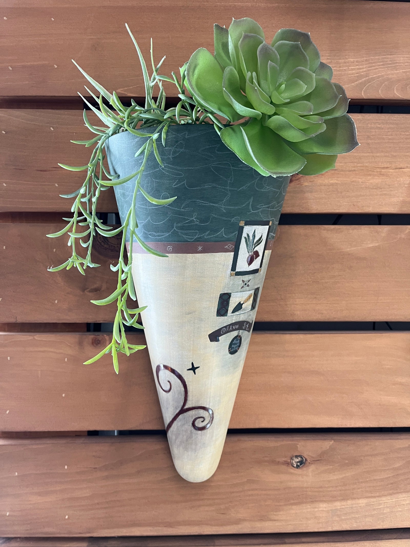 Janna Ugone & Co Wall Sconces Large Ceramic Sconce in Journal Drawings in Amber and Hunter