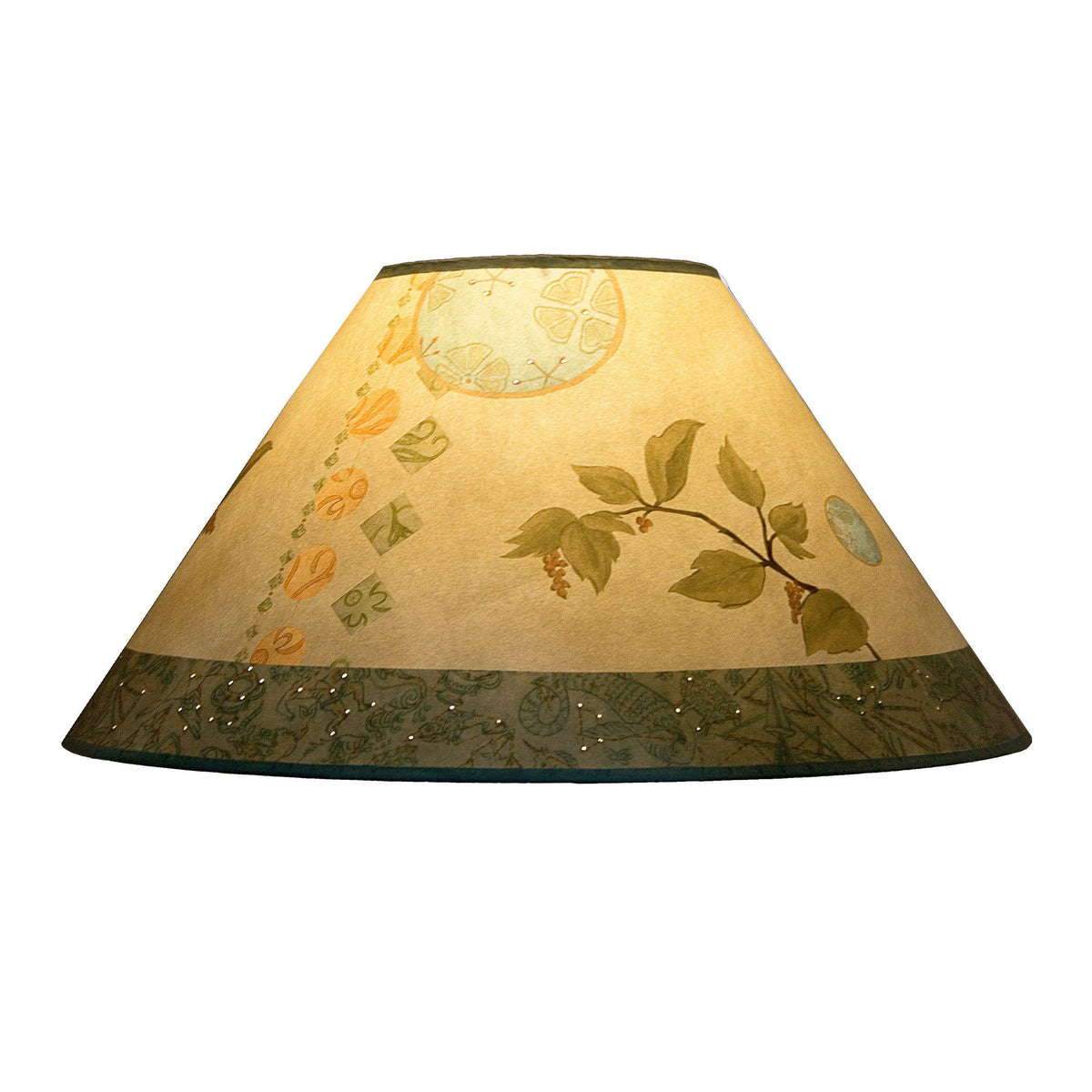 Large Conical Lamp Shade in Celestial Leaf
