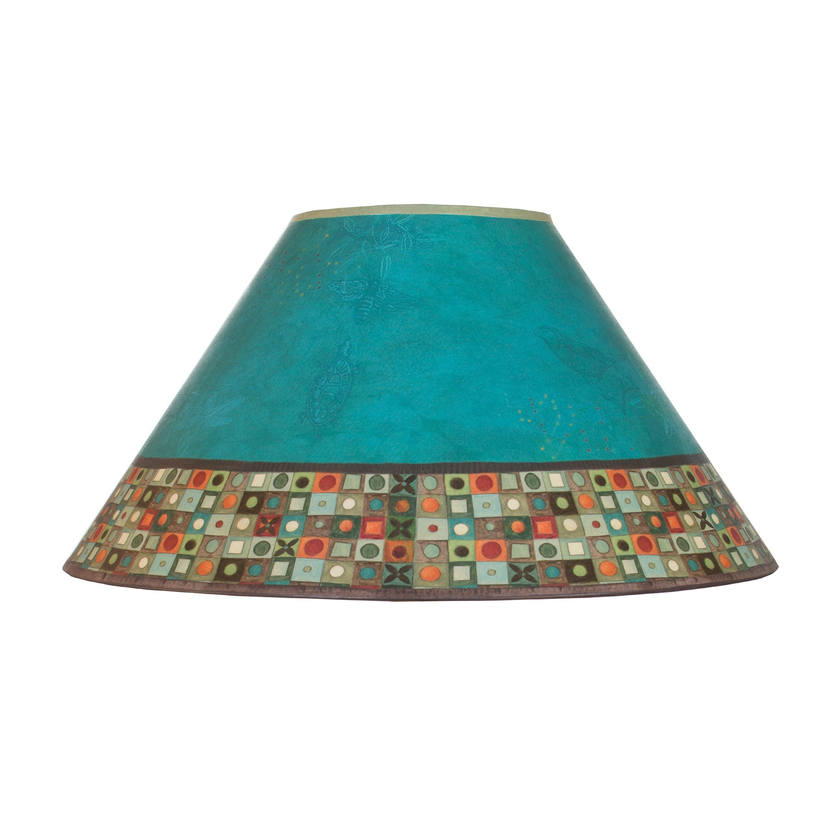 Large Conical Lamp Shade in Jade Mosaic - Janna Ugone & Co