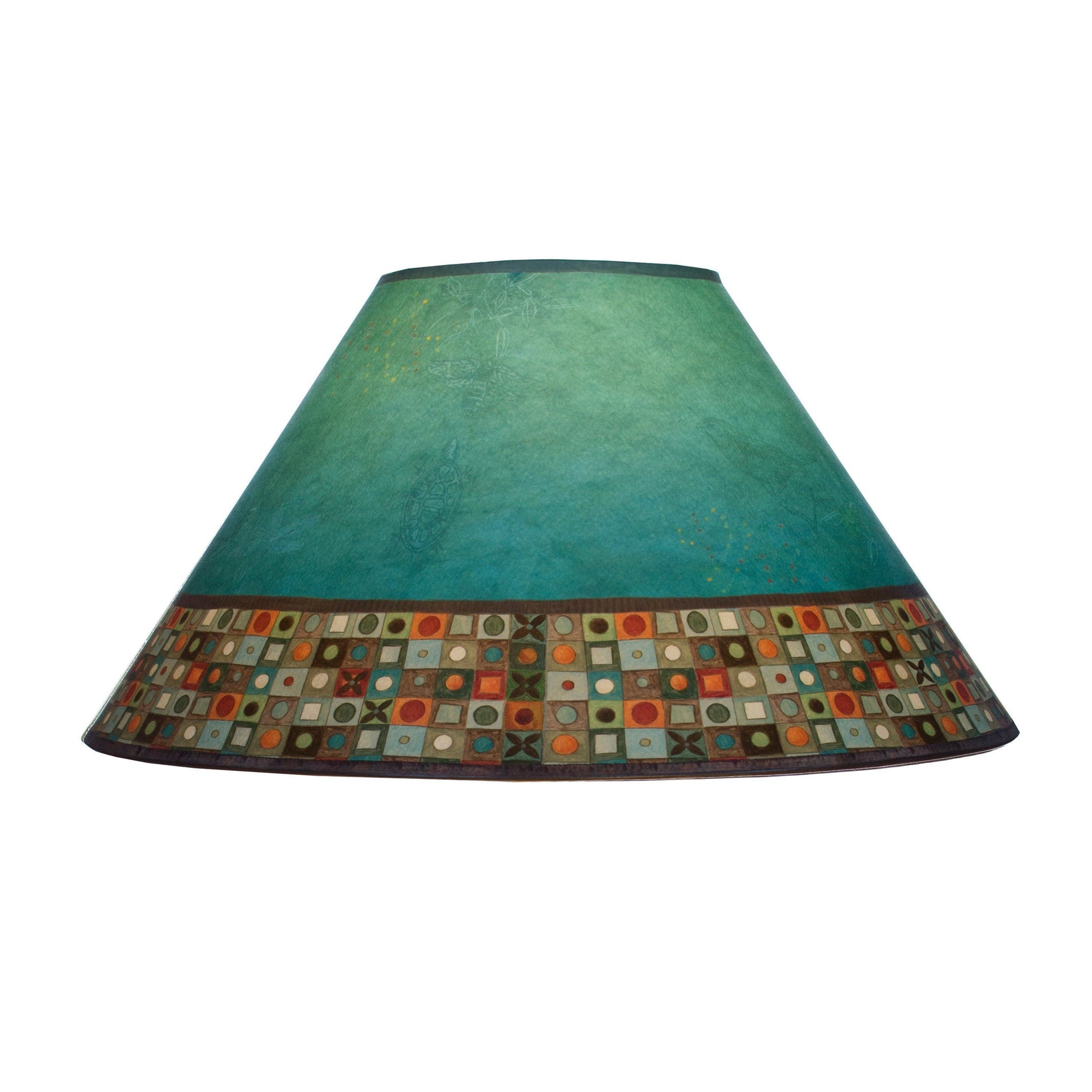 Large Conical Lamp Shade in Jade Mosaic - Janna Ugone & Co