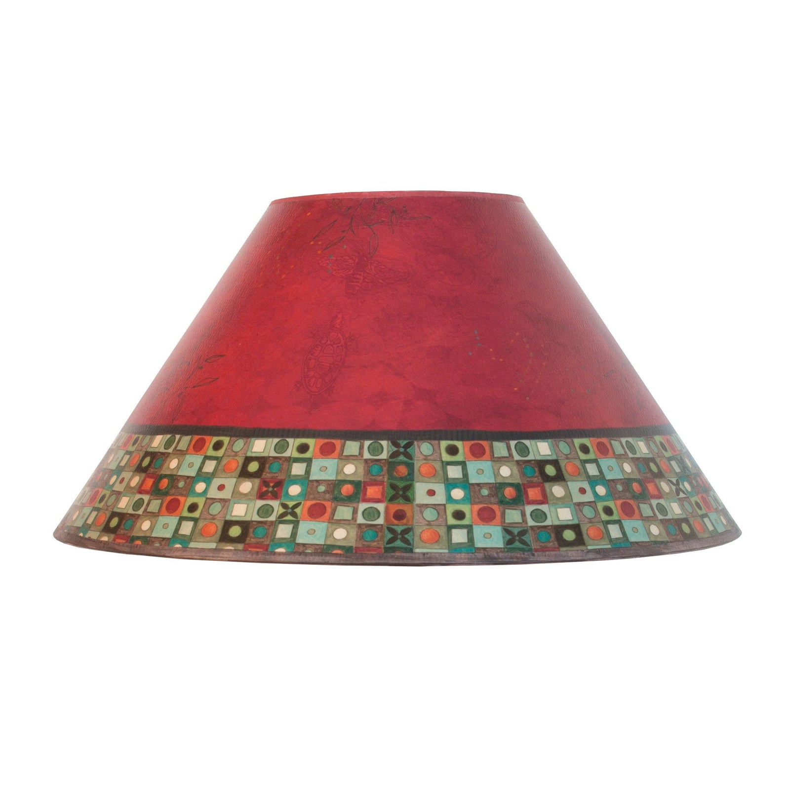 Janna Ugone & Co Lamp Shades Large Conical Lamp Shade in Red Mosaic