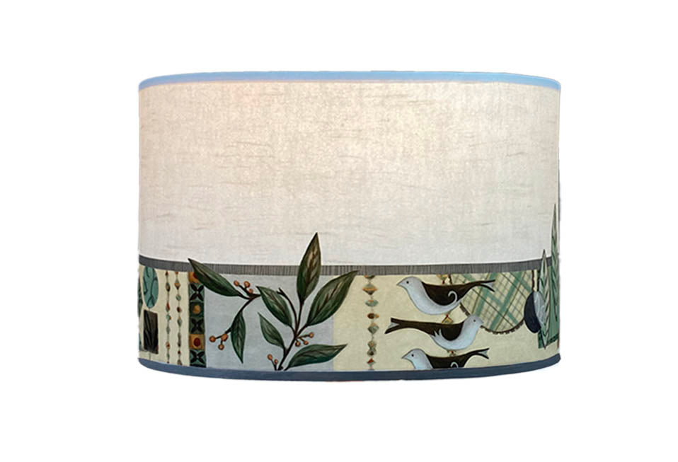 Janna Ugone & Co Lamp Shades Large Drum Lamp Shade in New Capri Opal