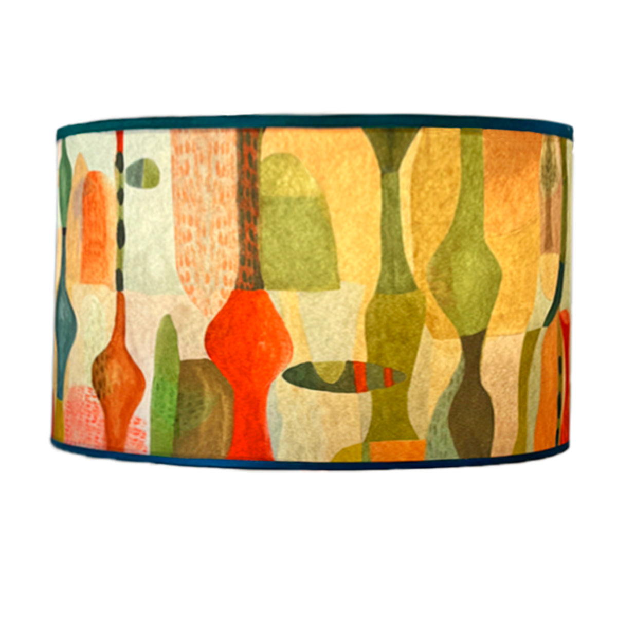 Large Drum Lamp Shade in Riviera in Poppy - Janna Ugone & Co