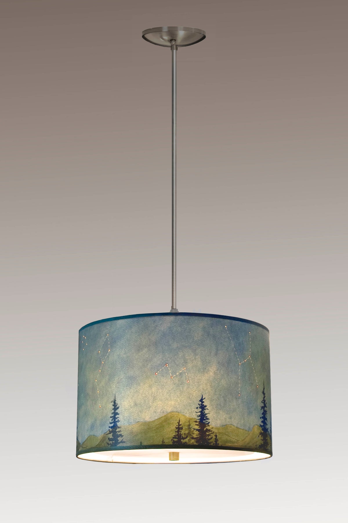 Janna Ugone &amp; Co Pendant Lights Large Drum Pendant in Midnight Sky