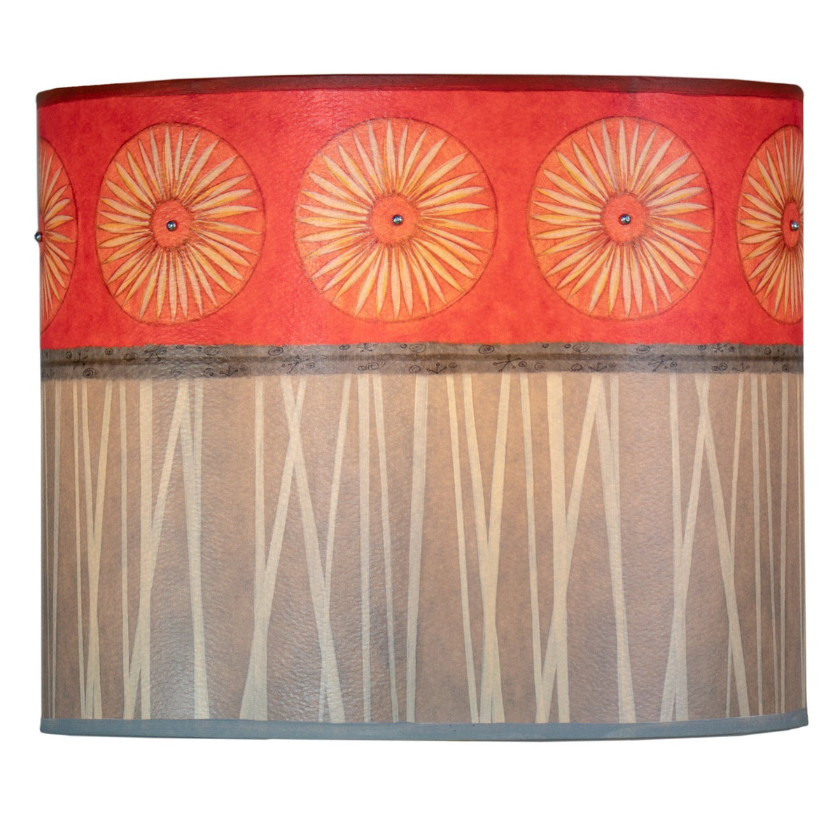Large Oval Drum Lamp Shade in Tang