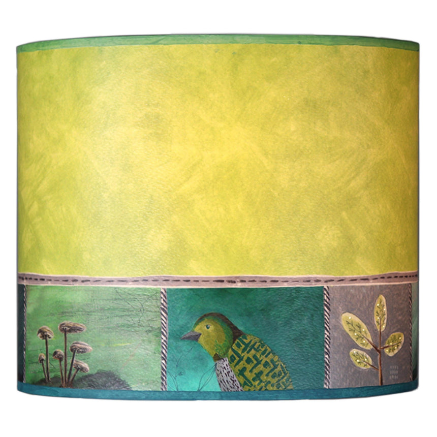 Large Oval Drum Lamp Shade in Woodland Trails in Leaf
