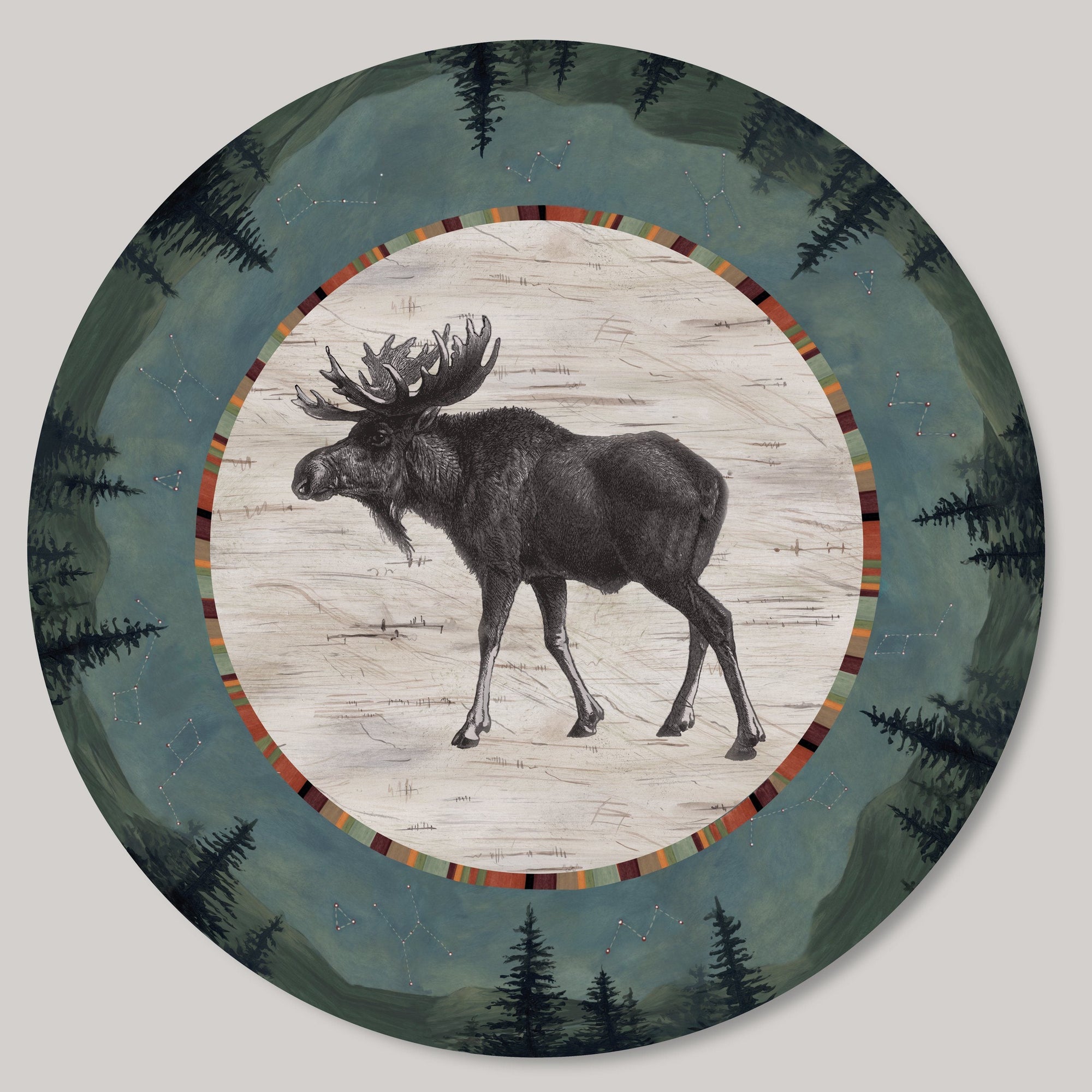Janna Ugone & Co Lazy Susan Small Lazy Susan in Moose Midnight