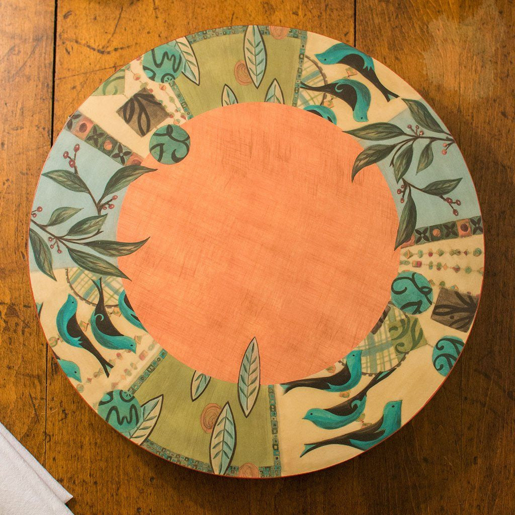 New Capri Spice Lazy Susan on Wood Table - Side View