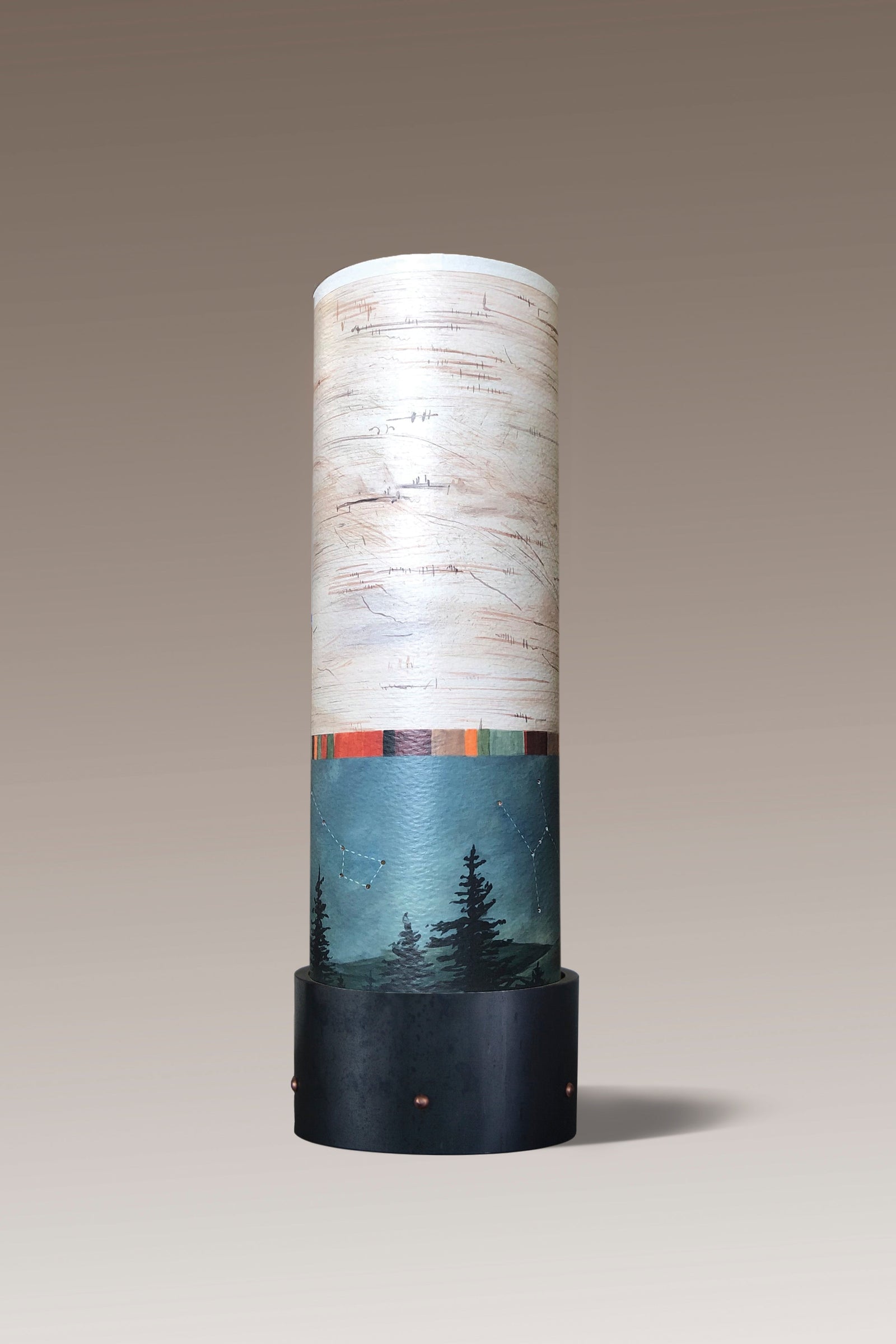 Janna Ugone & Co Luminaires Steel Luminaire Accent Lamp with Birch Midnight Shade