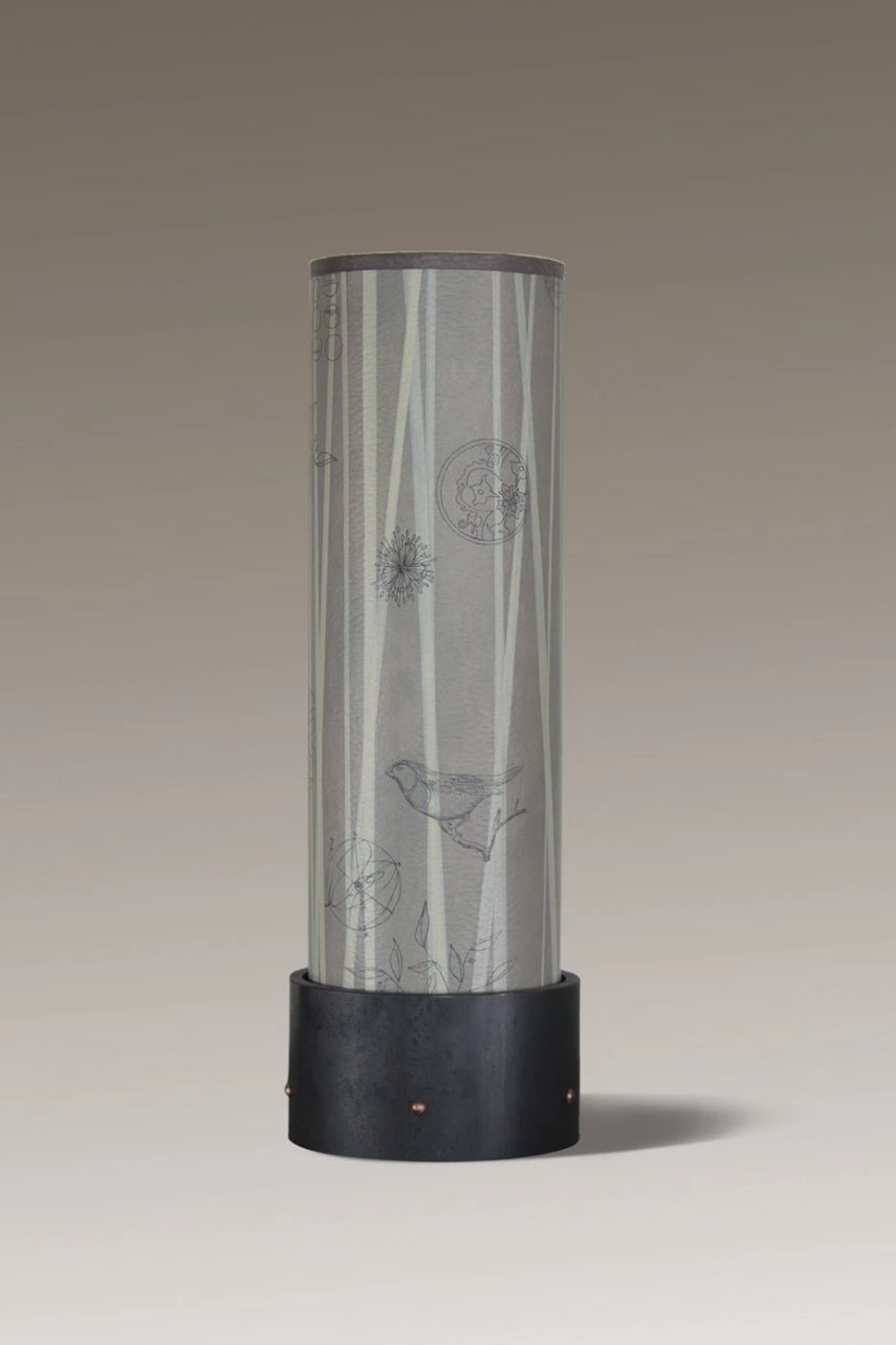 Janna Ugone & Co Luminaires Steel Luminaire Accent Lamp with Birch Lines Shade