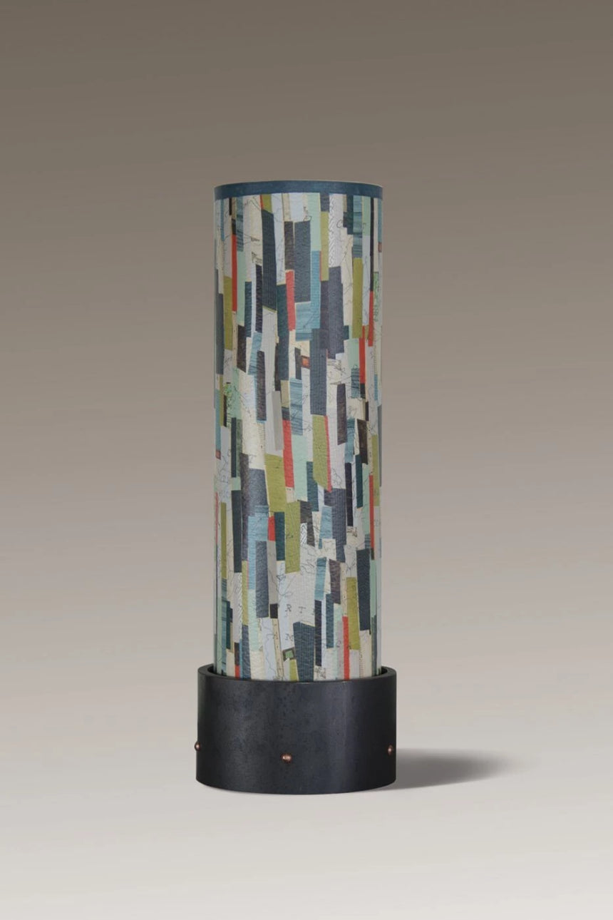 Janna Ugone & Co Luminaires Steel Luminaire Table Lamp with Papers Shade