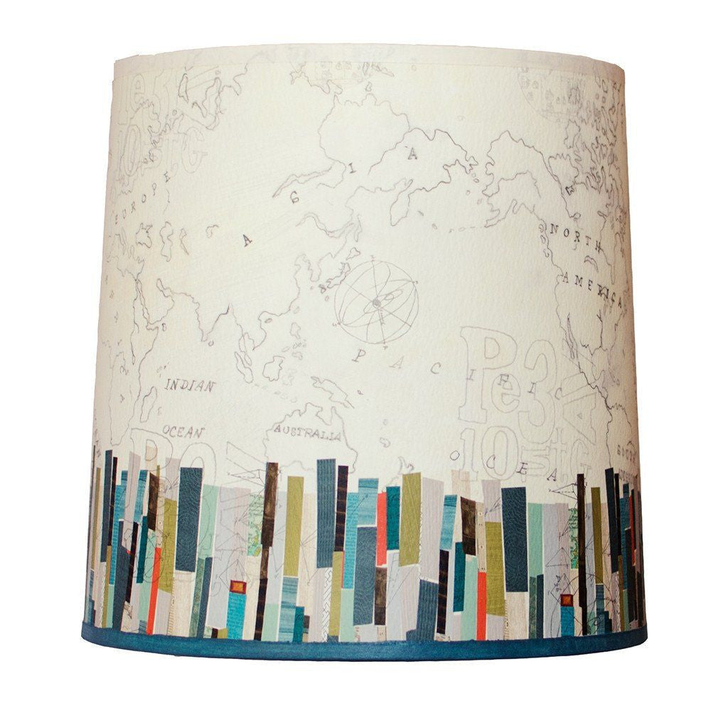 Janna Ugone & Co Lamp Shades Medium Drum Lamp Shade in Papers Edge