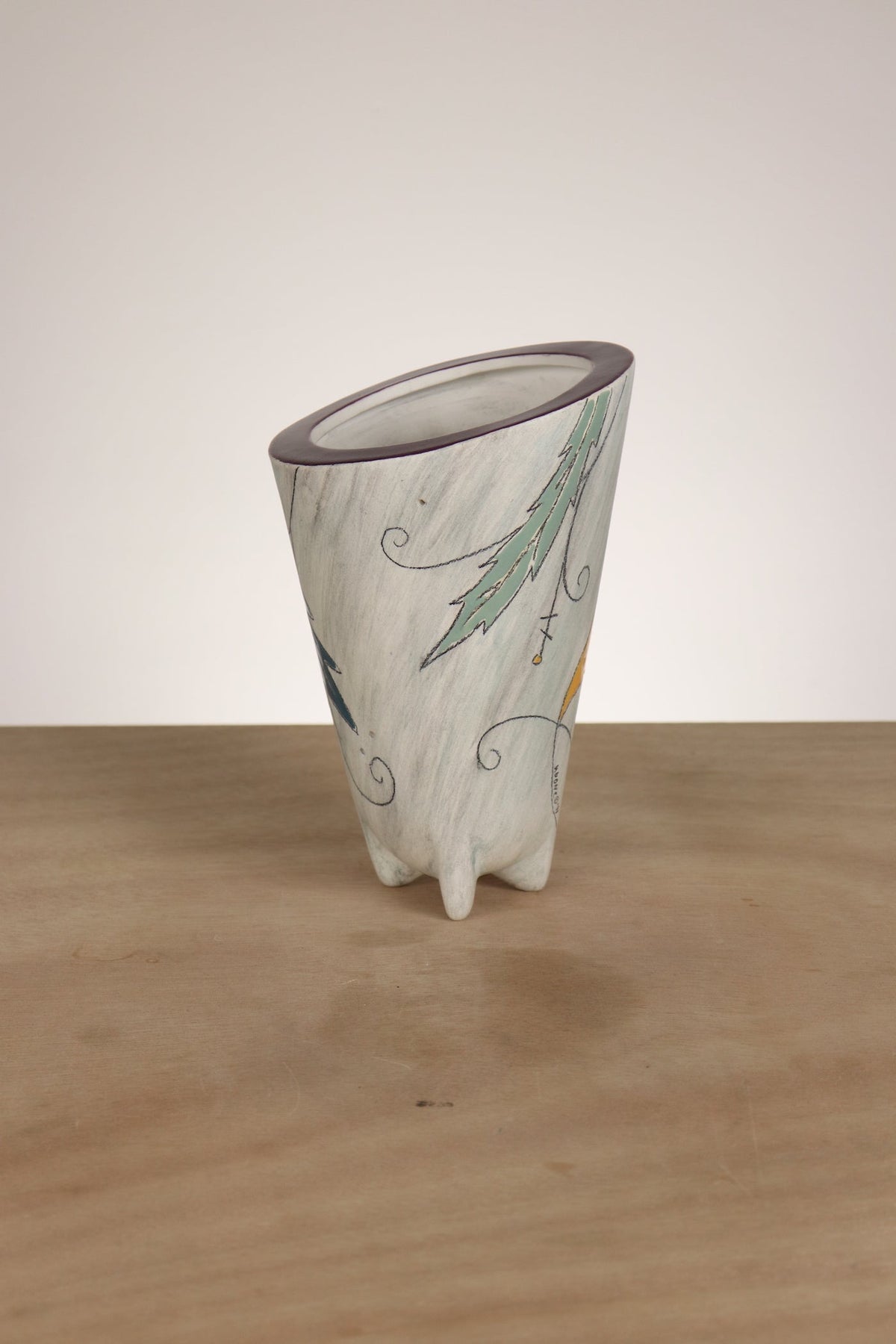 Janna Ugone &amp; Co Mini Ceramic Torchiere in Glazed Leaves