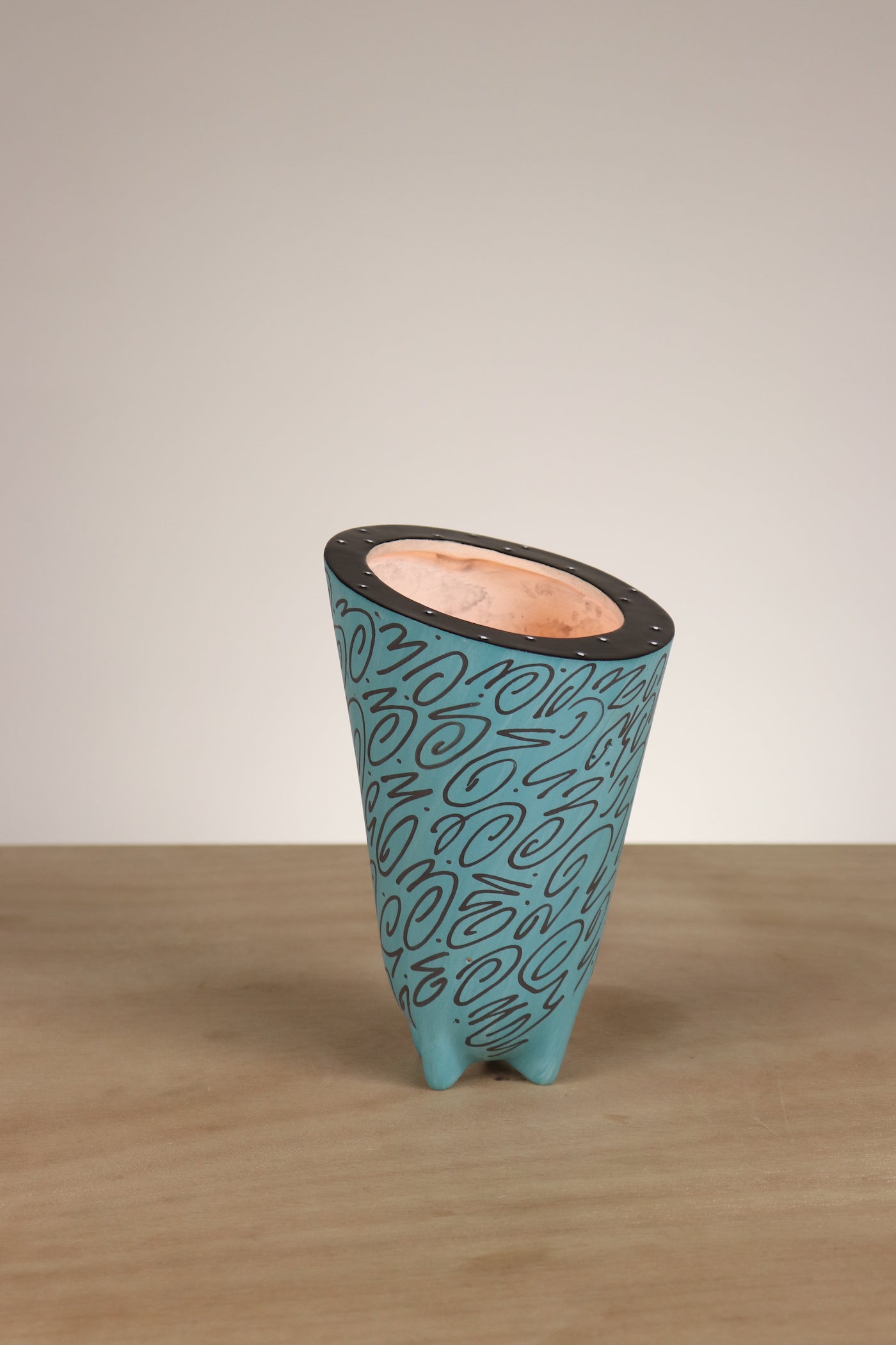Janna Ugone & Co Mini Ceramic Torchiere in Jade Scribble