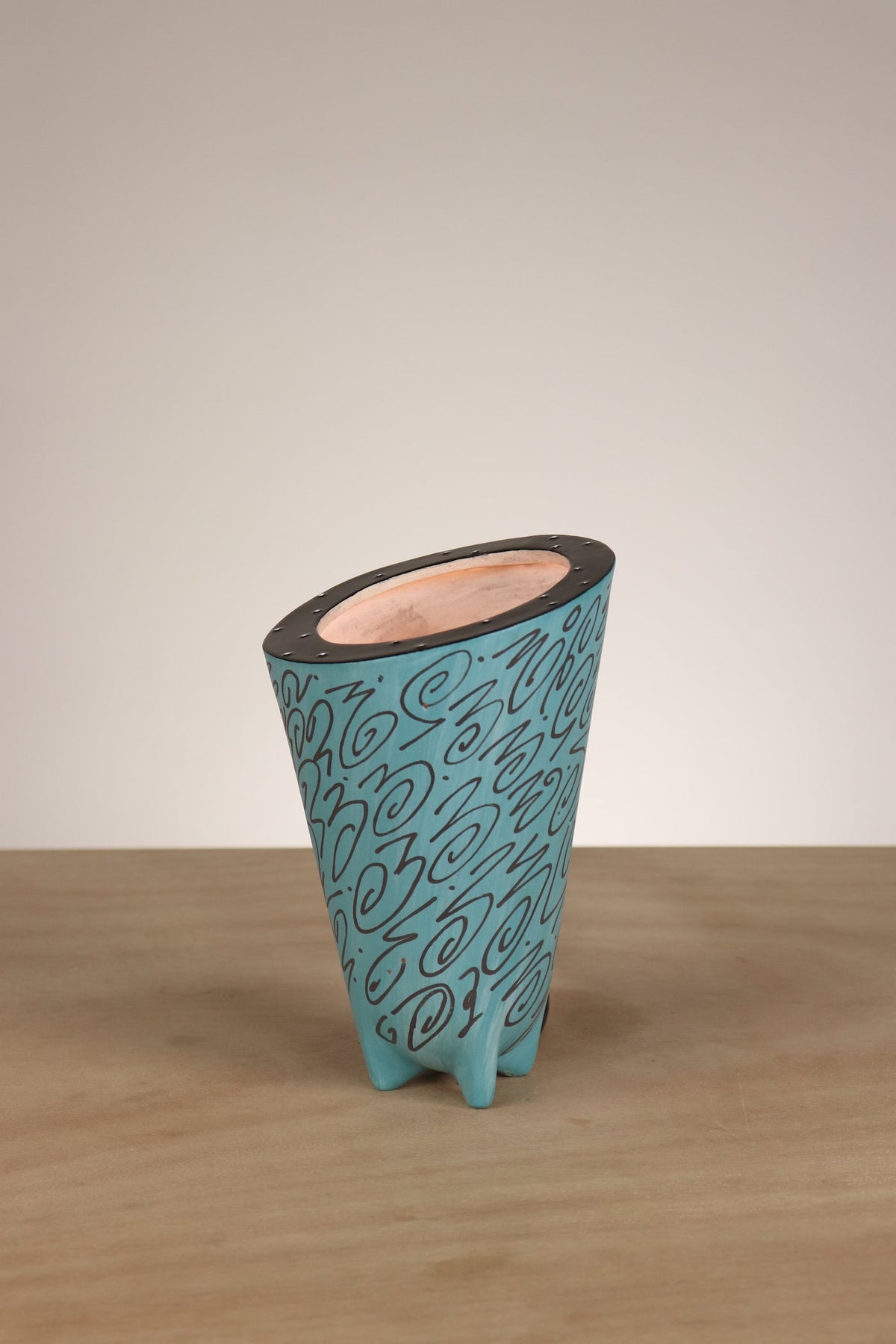 Janna Ugone &amp; Co Mini Ceramic Torchiere in Jade Scribble