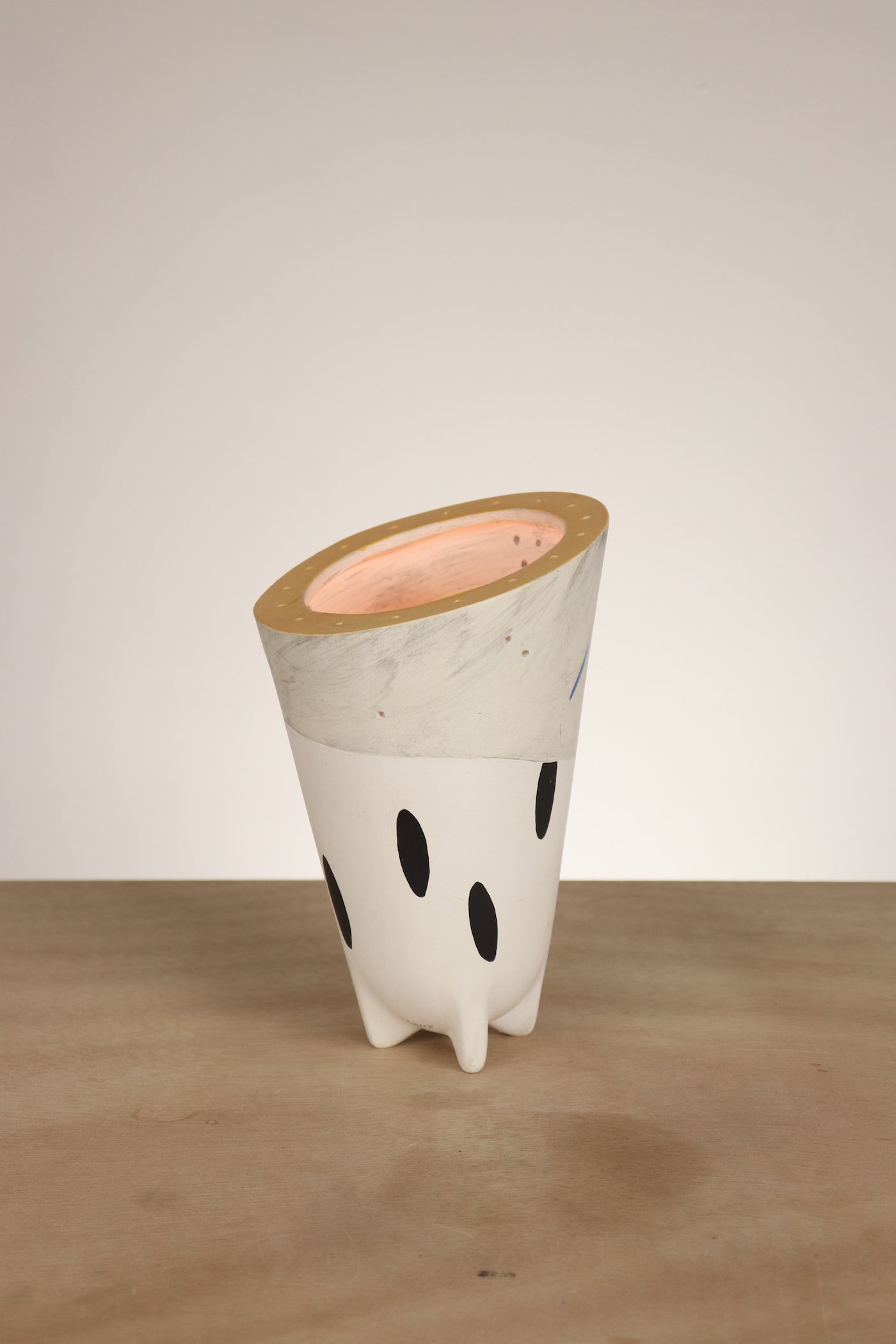 Janna Ugone & Co Mini Ceramic Torchiere in White Dot in Mango