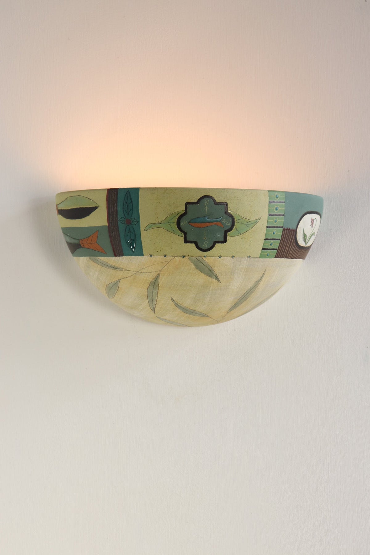Janna Ugone &amp; Co Wall Sconces PAIR of Ceramic Half Sphere Sconces in Twin Fish