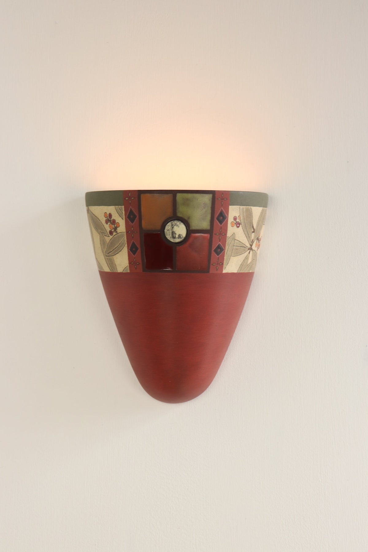 Janna Ugone &amp; Co Wall Sconces Pair of Ceramic Sconces in Mountain Laurel in Redwood