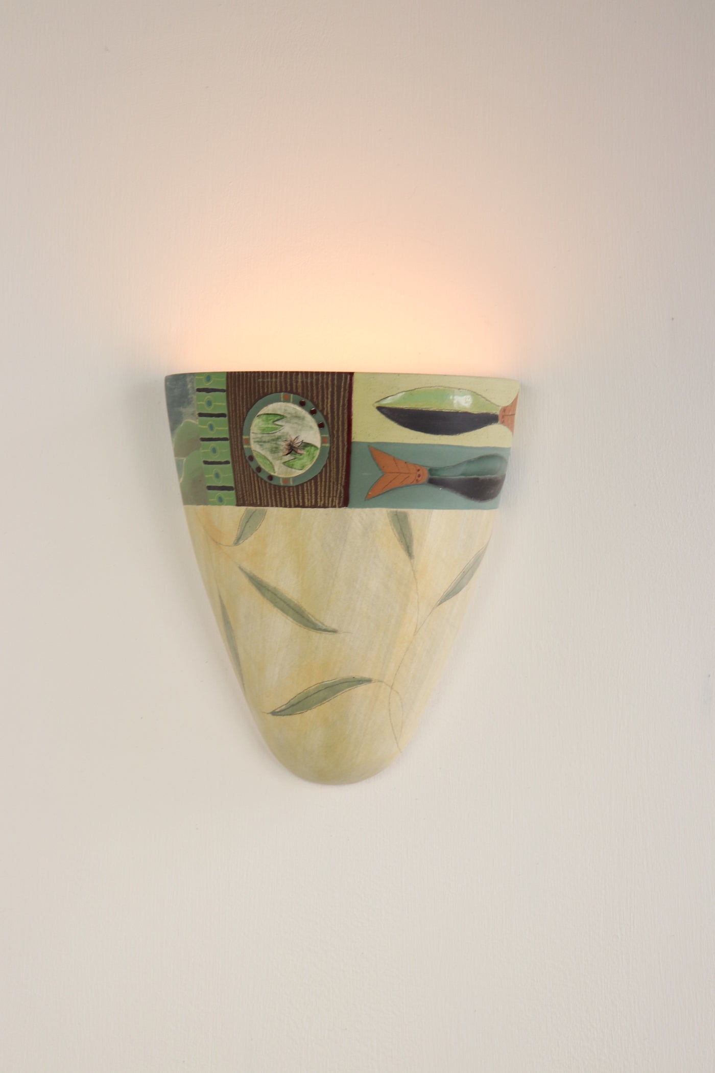 Janna Ugone & Co Wall Sconces Pair of Ceramic Sconces in Twin Fish