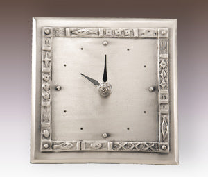 Janna Ugone & Co Pete's Border Small Pewter Clock