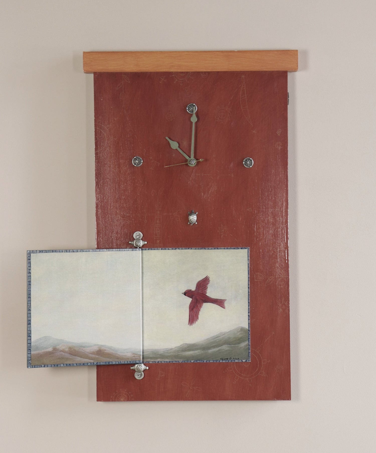Janna Ugone & Co Rectangular Clock in Cardinal