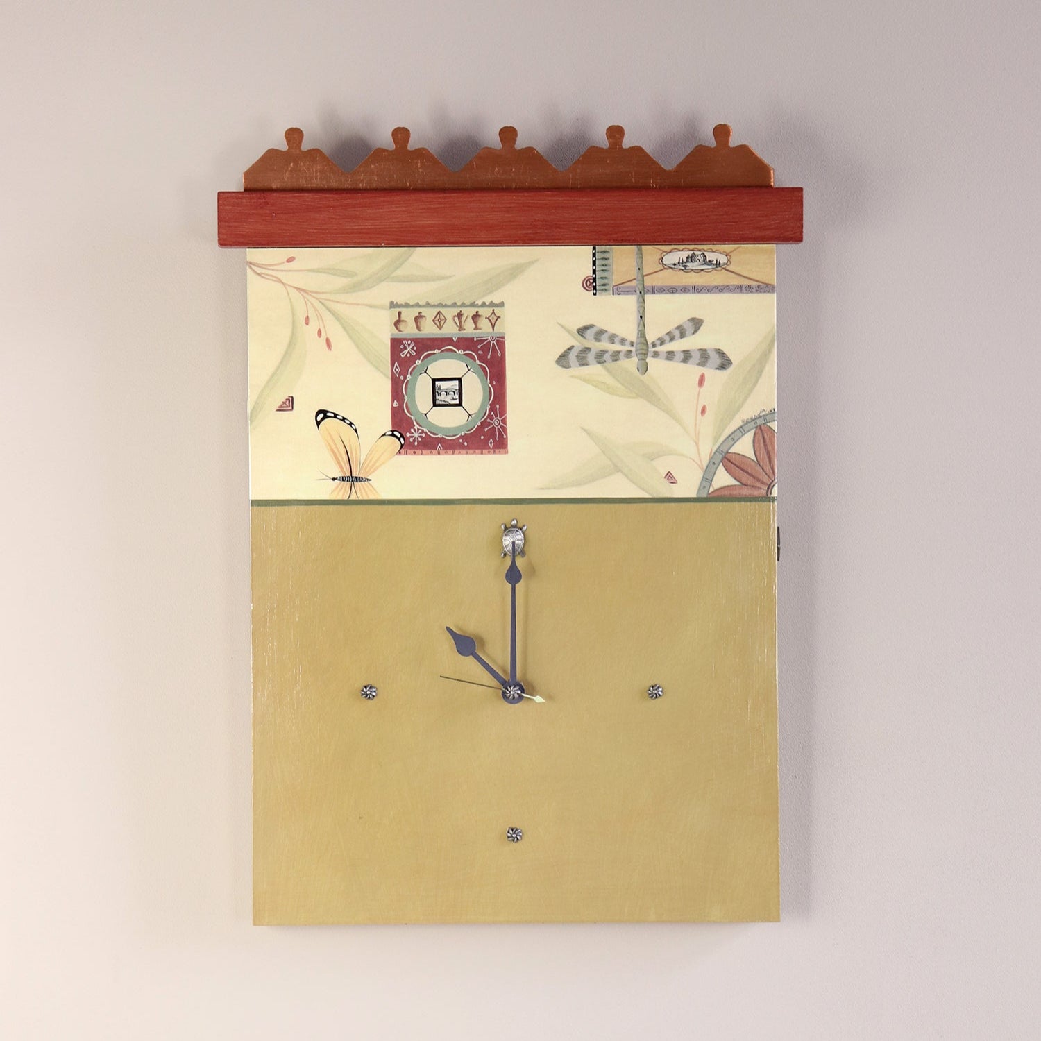 Janna Ugone & Co Rectangular Clock in Dragonfly